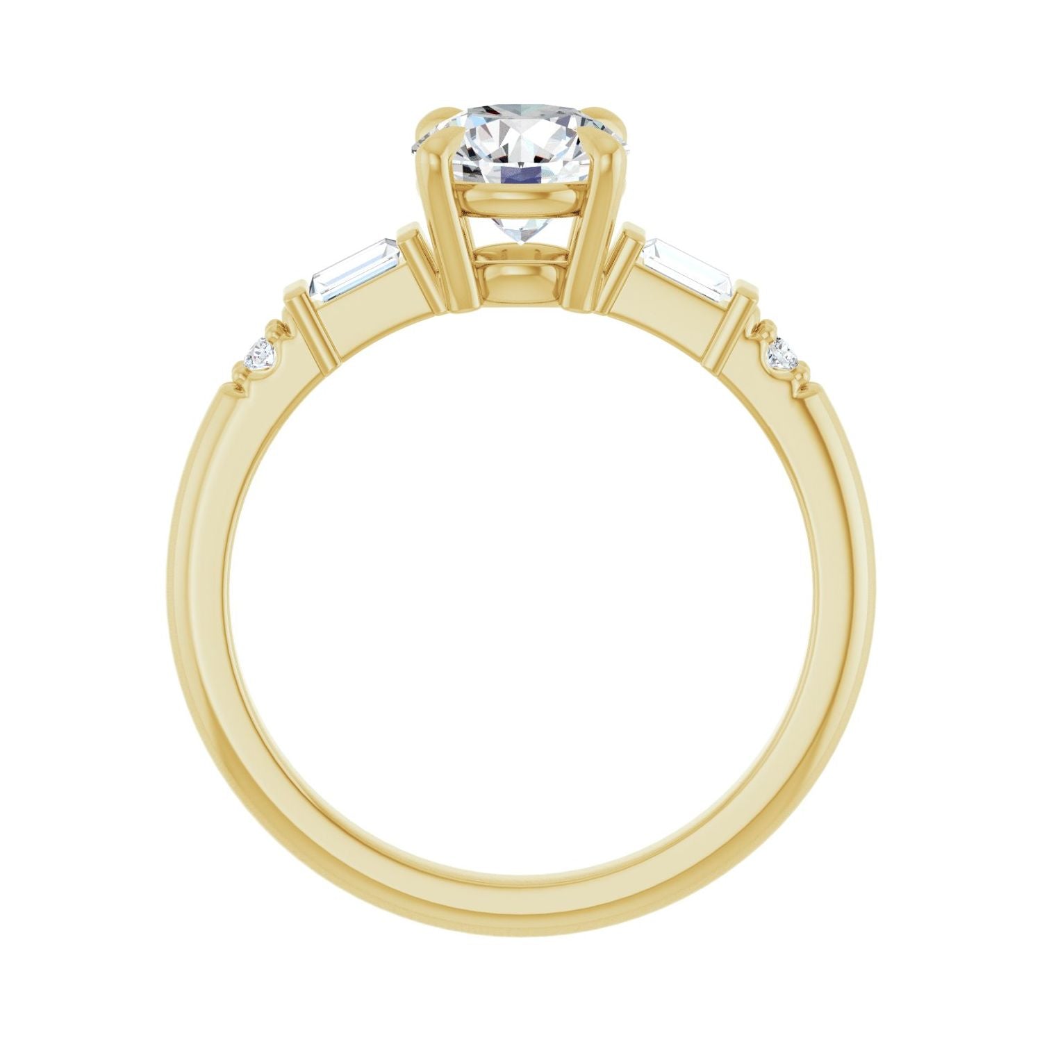 Sallie — Round center, yellow gold