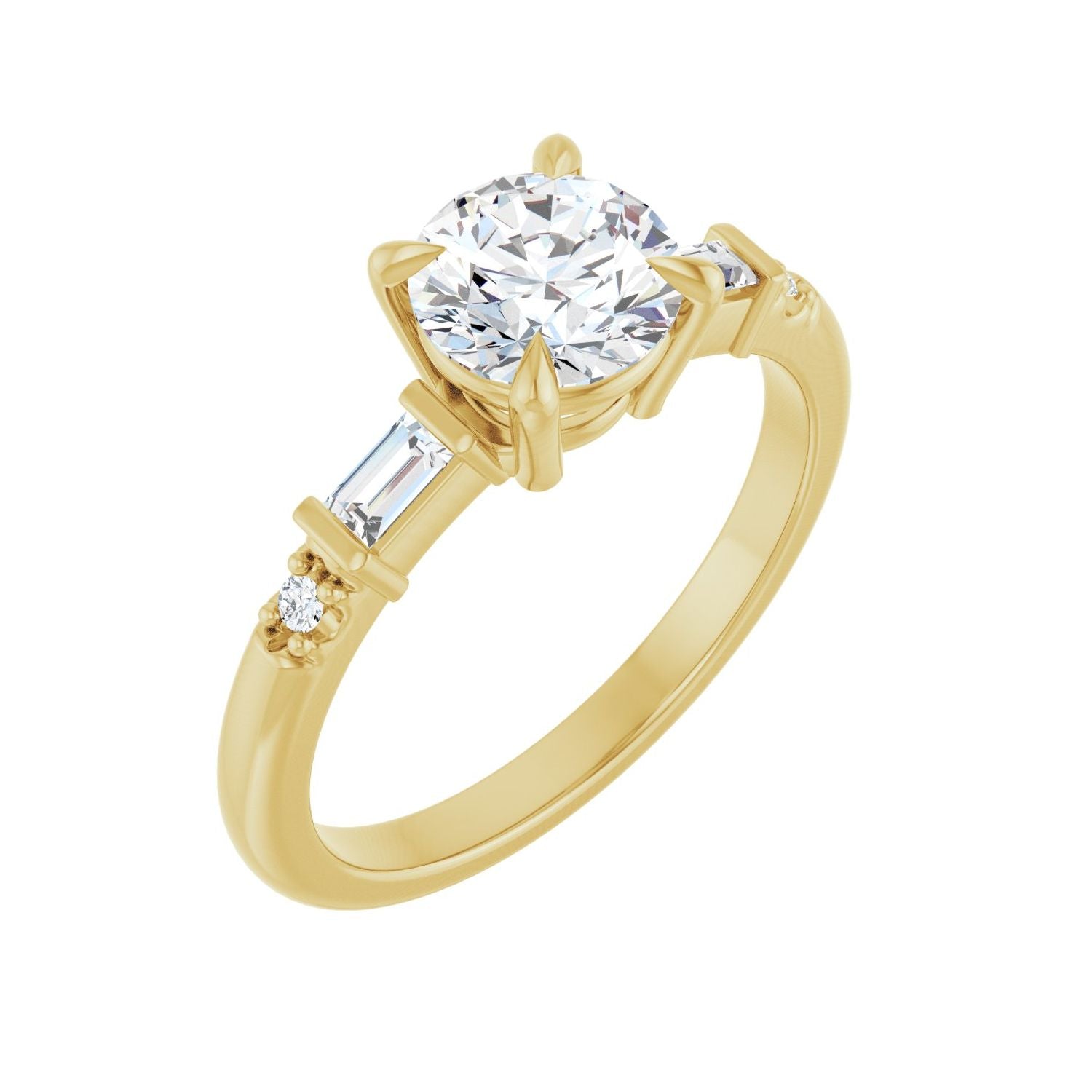 Sallie — Round center, yellow gold
