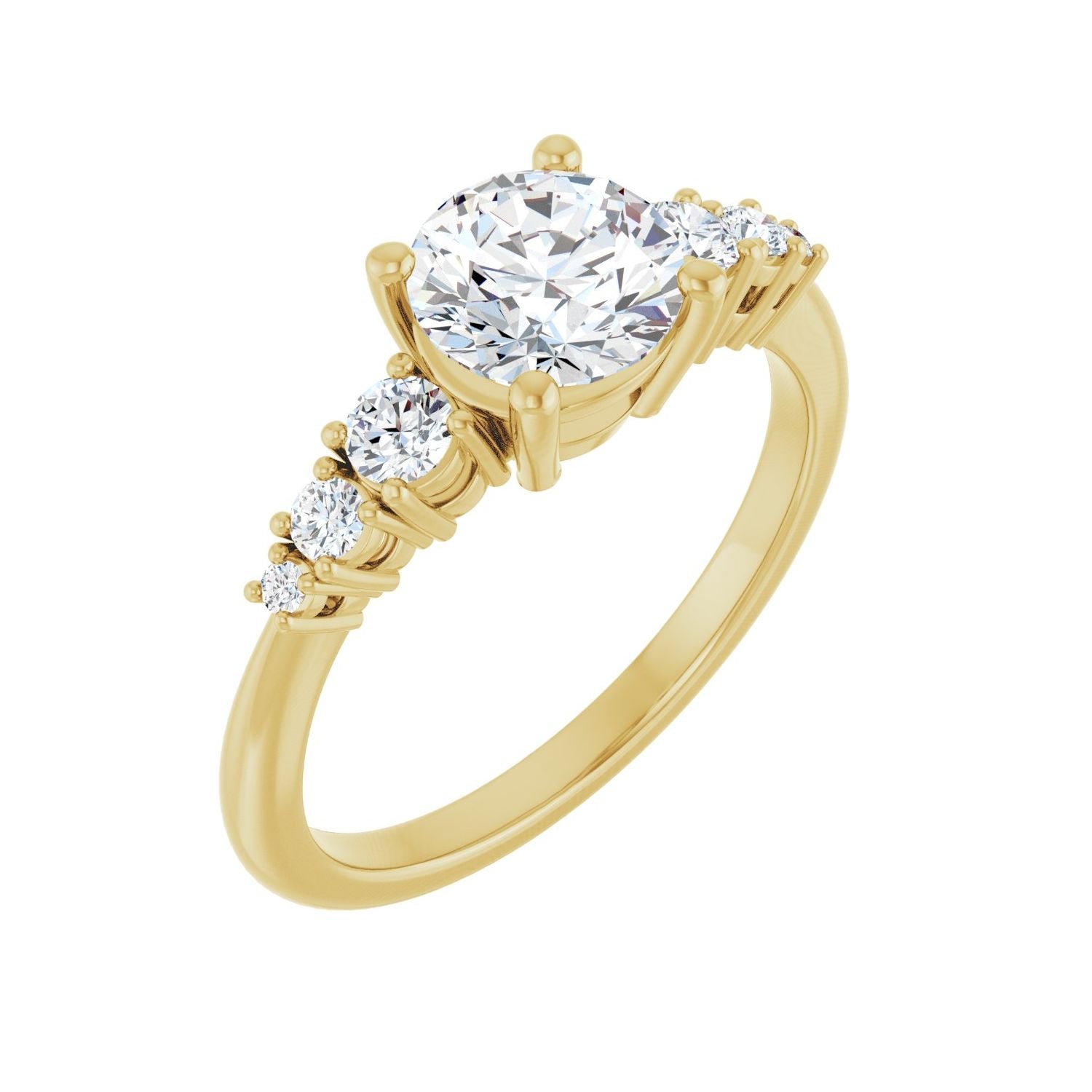 Samantha — Round center, yellow gold