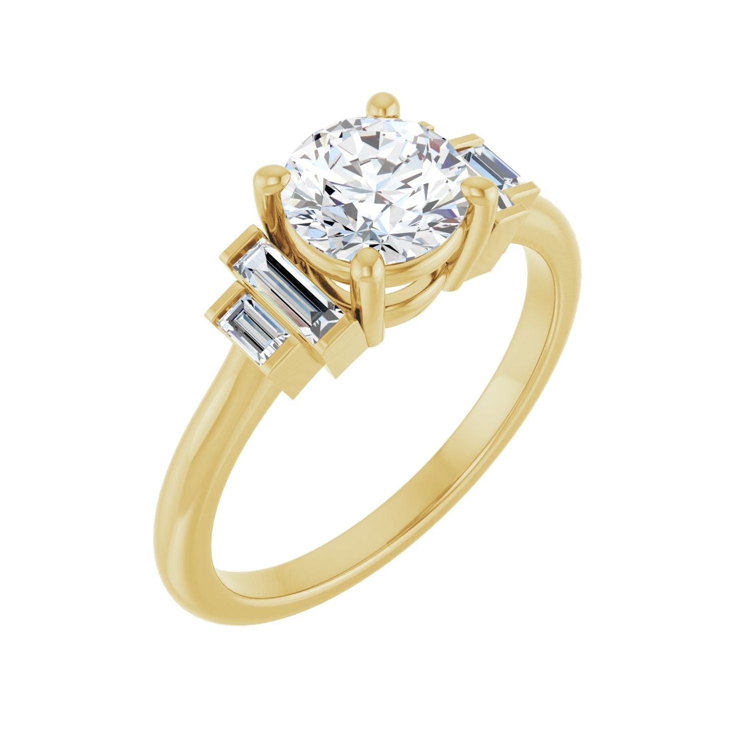 Sasha — Round center, yellow gold