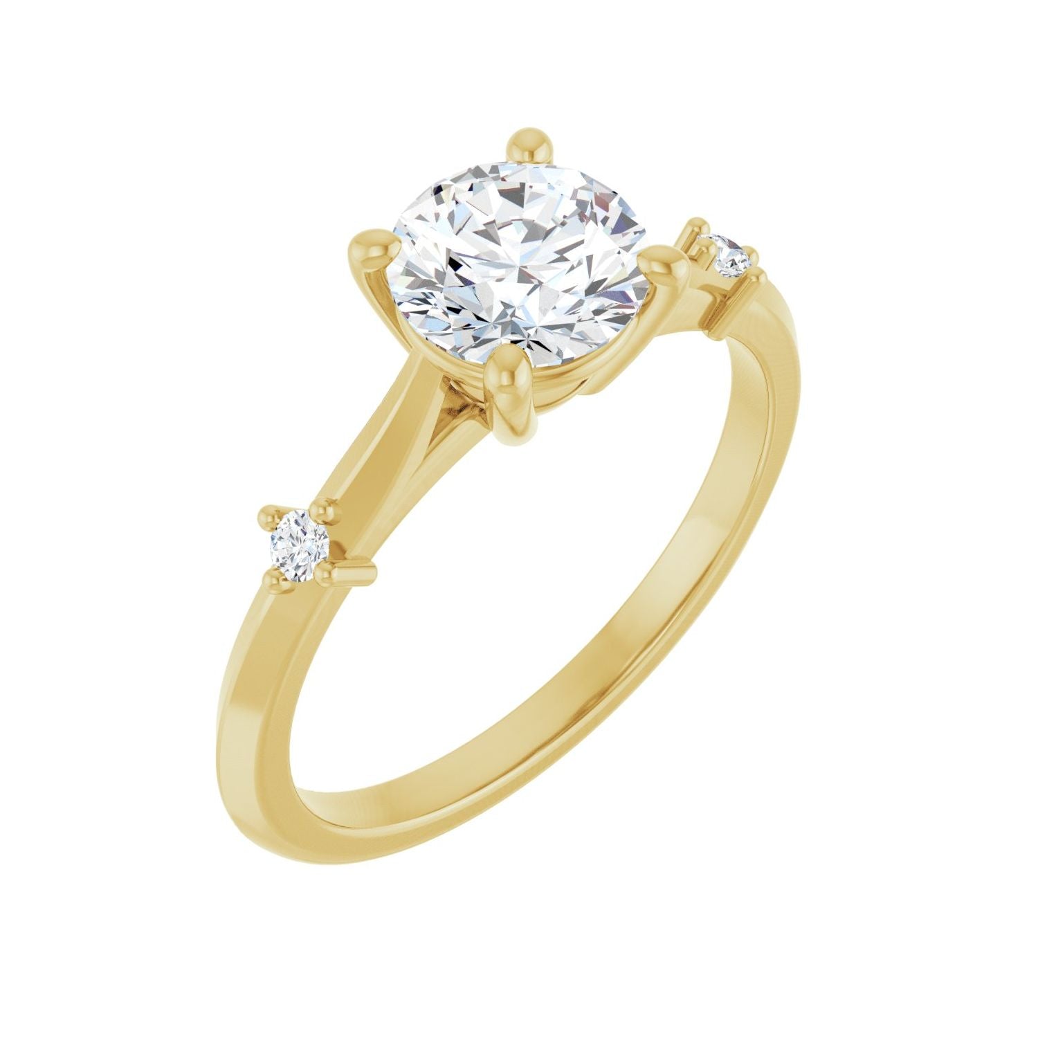 Savannah — Round center, yellow gold