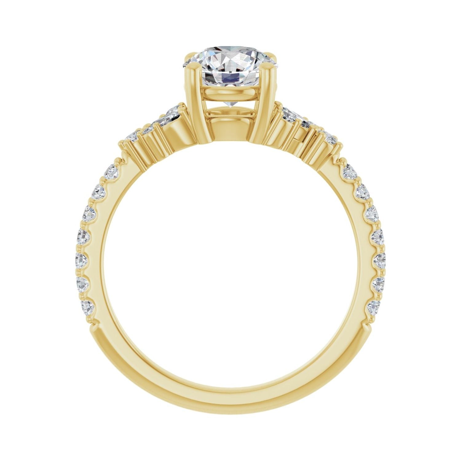 Selma — Round center, yellow gold
