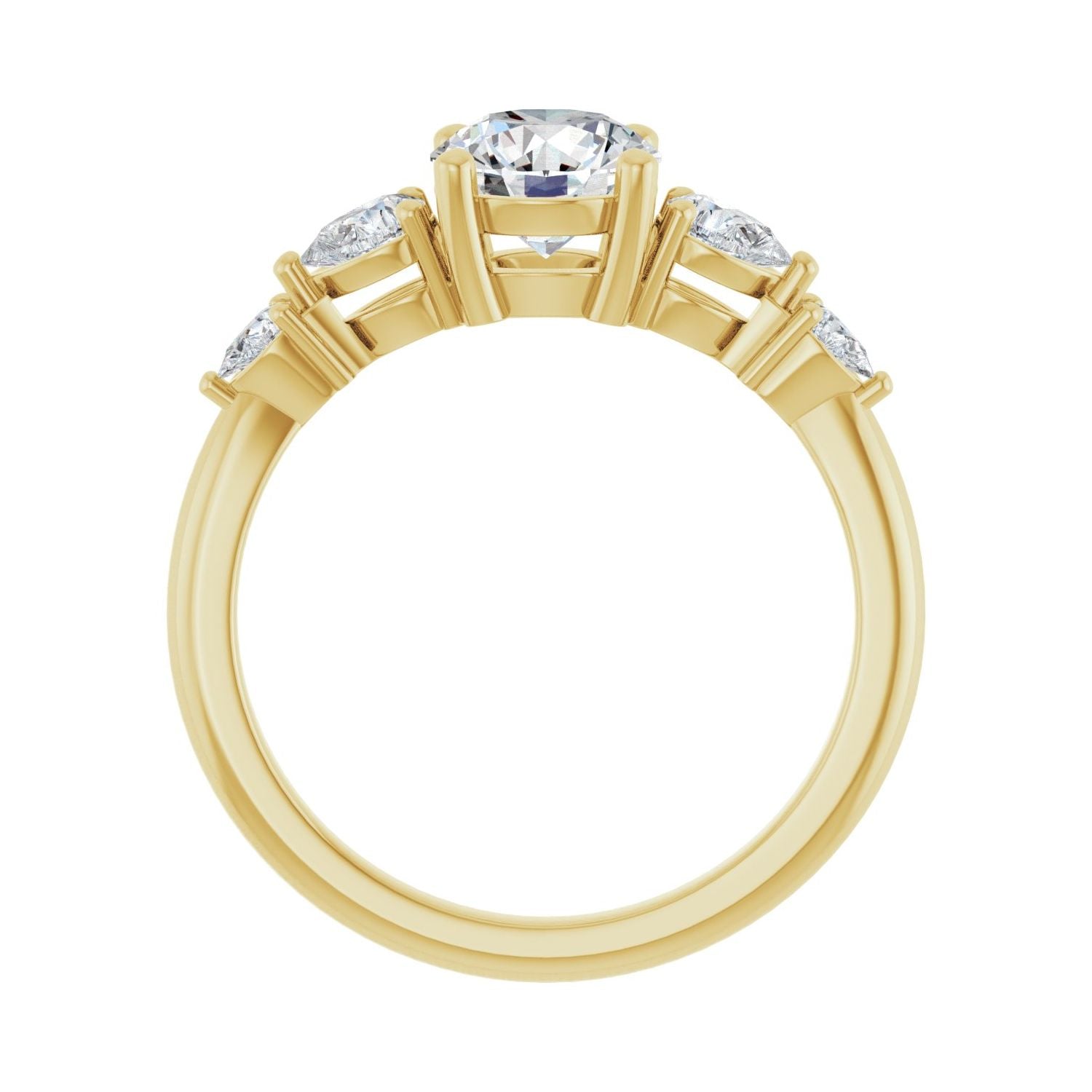Serafina — Round center, yellow gold