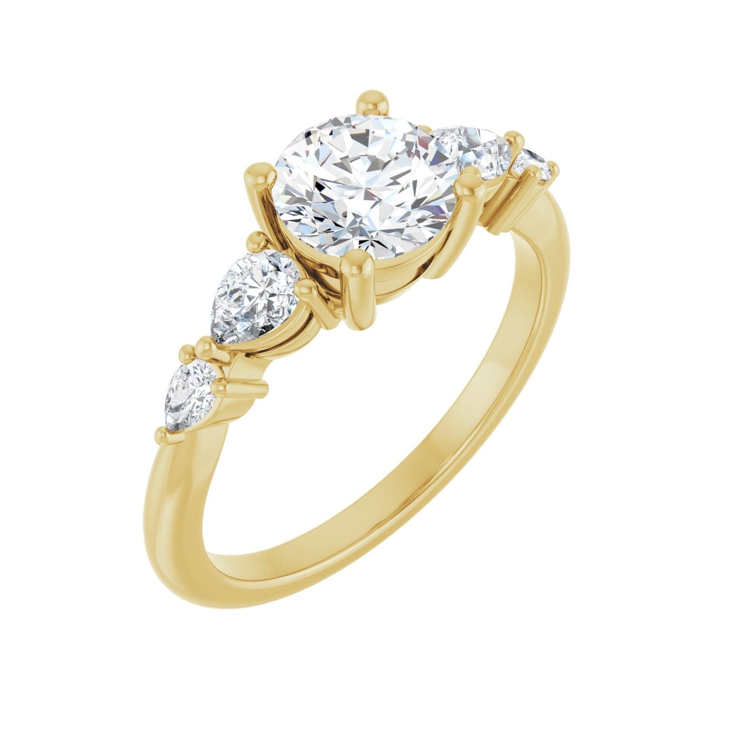 Serafina — Round center, yellow gold