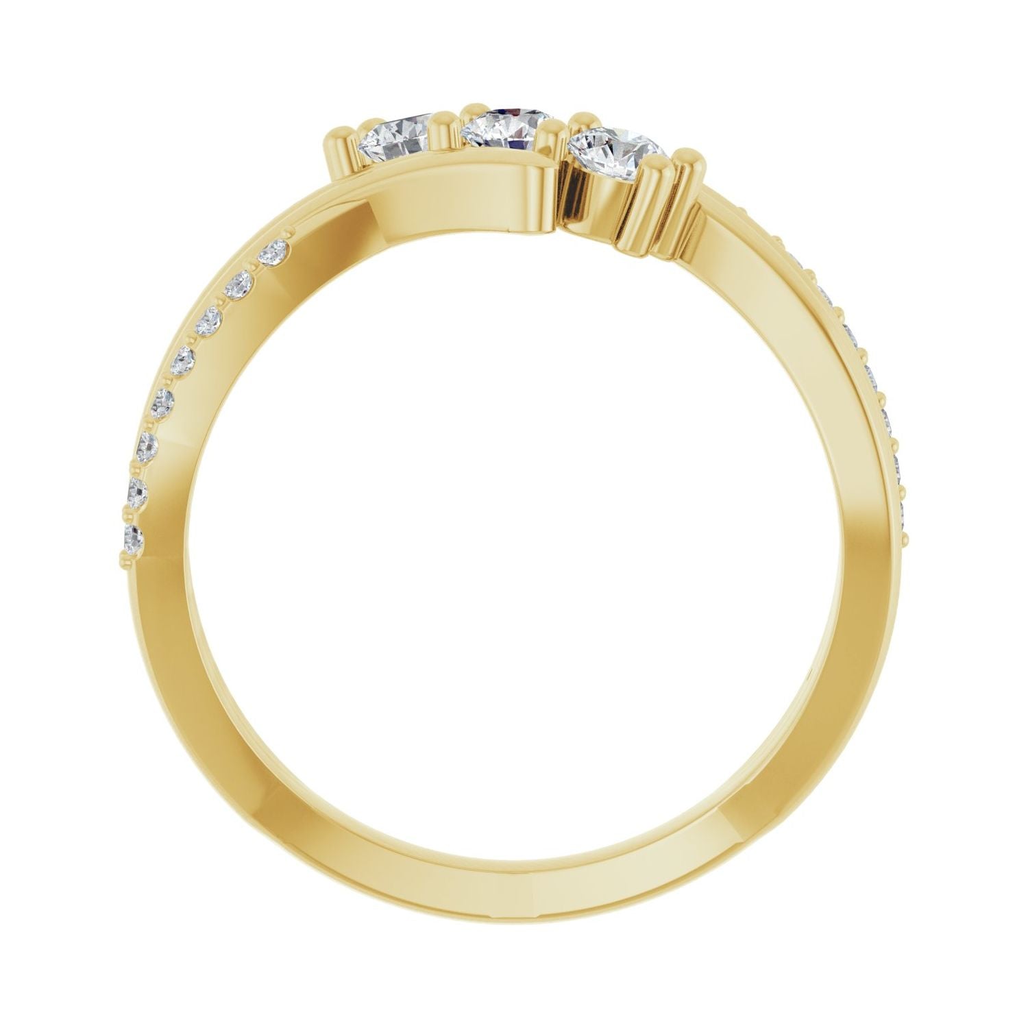Family Bypass Ring — yellow gold