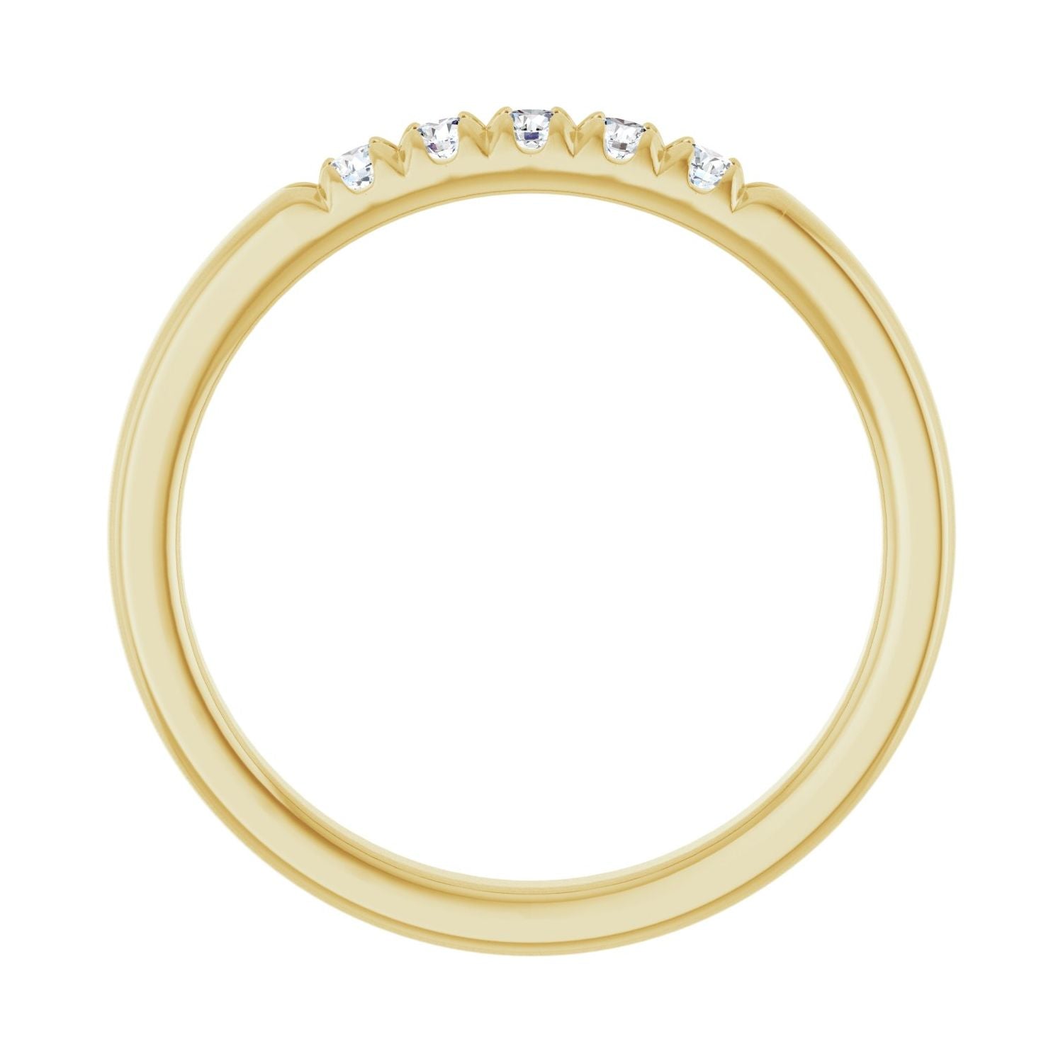 French-Set Family Band — yellow gold
