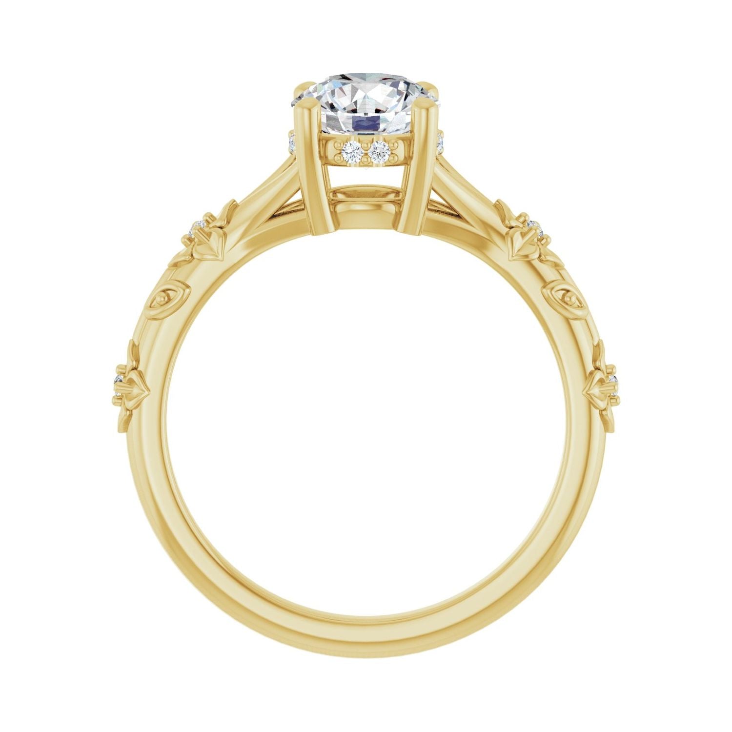 Simone — Round center, yellow gold