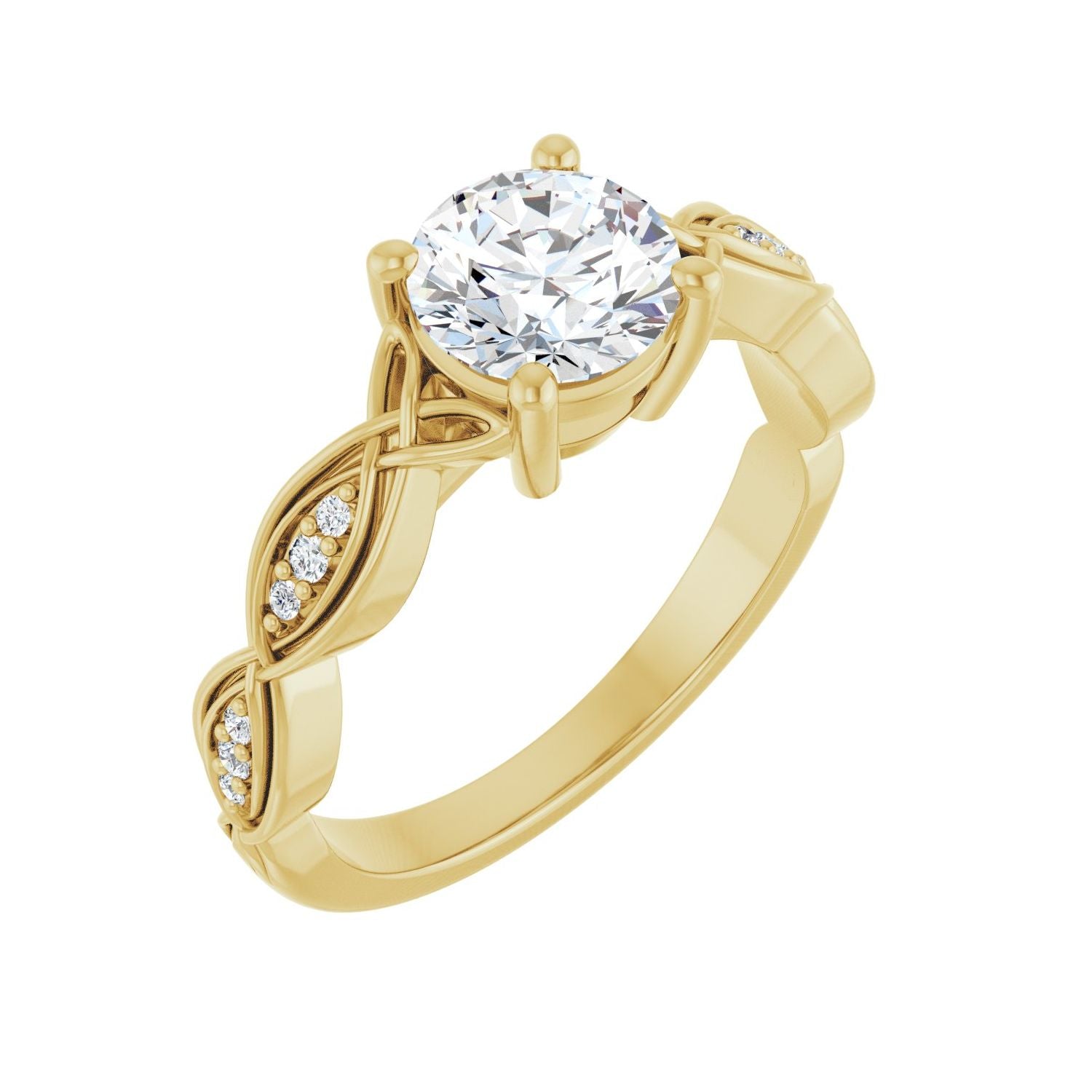 Sophia — Round center, yellow gold
