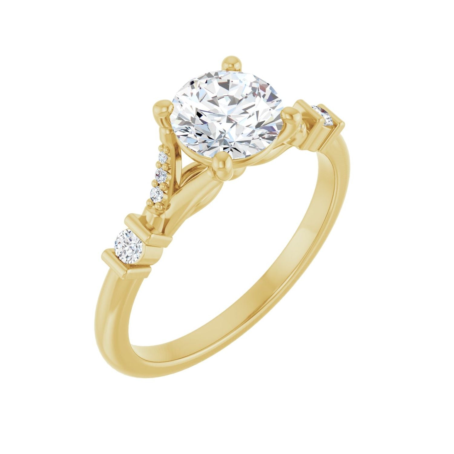 Sylvia — Round center, yellow gold