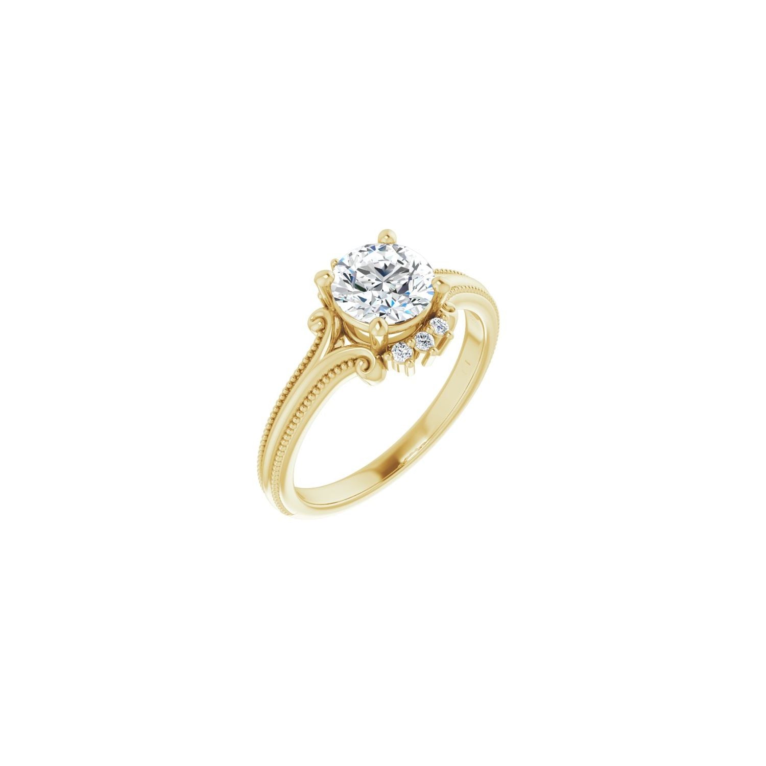Thandie — Round center, yellow gold