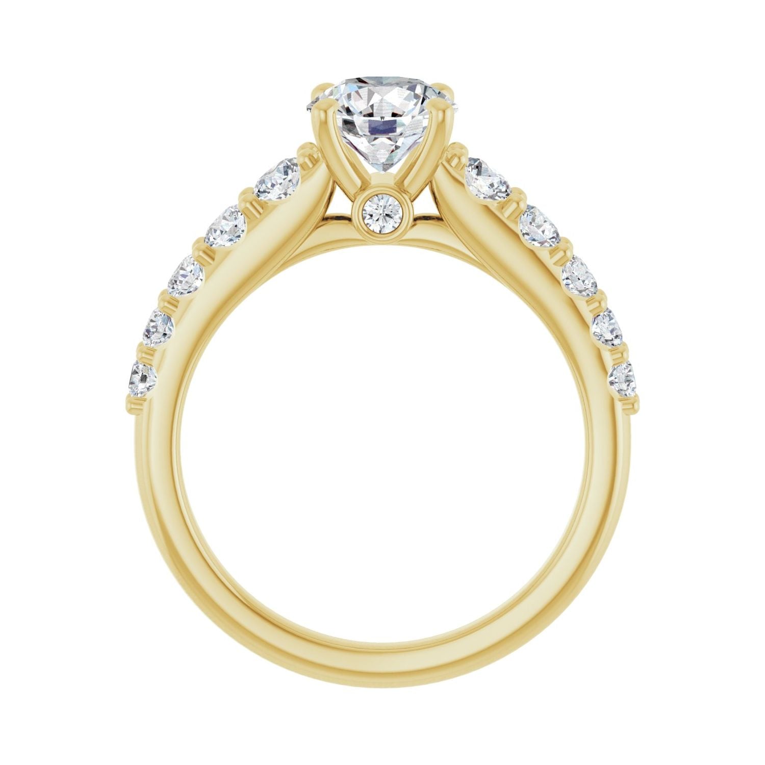 Winifred — Round center, yellow gold