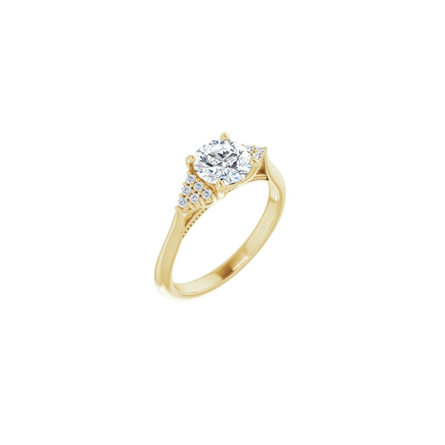 Yasmin — Round center, yellow gold