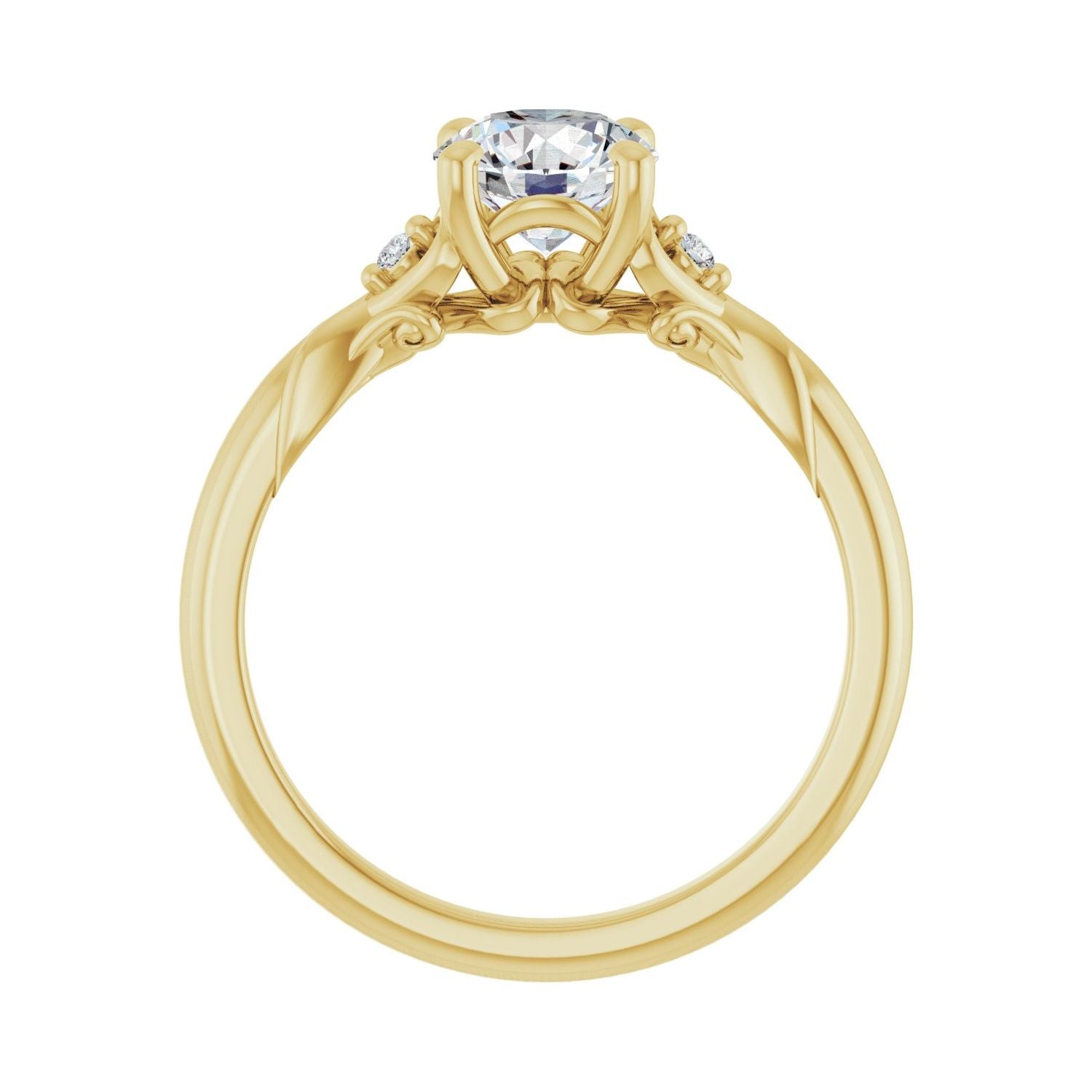 Zora — Round center, yellow gold