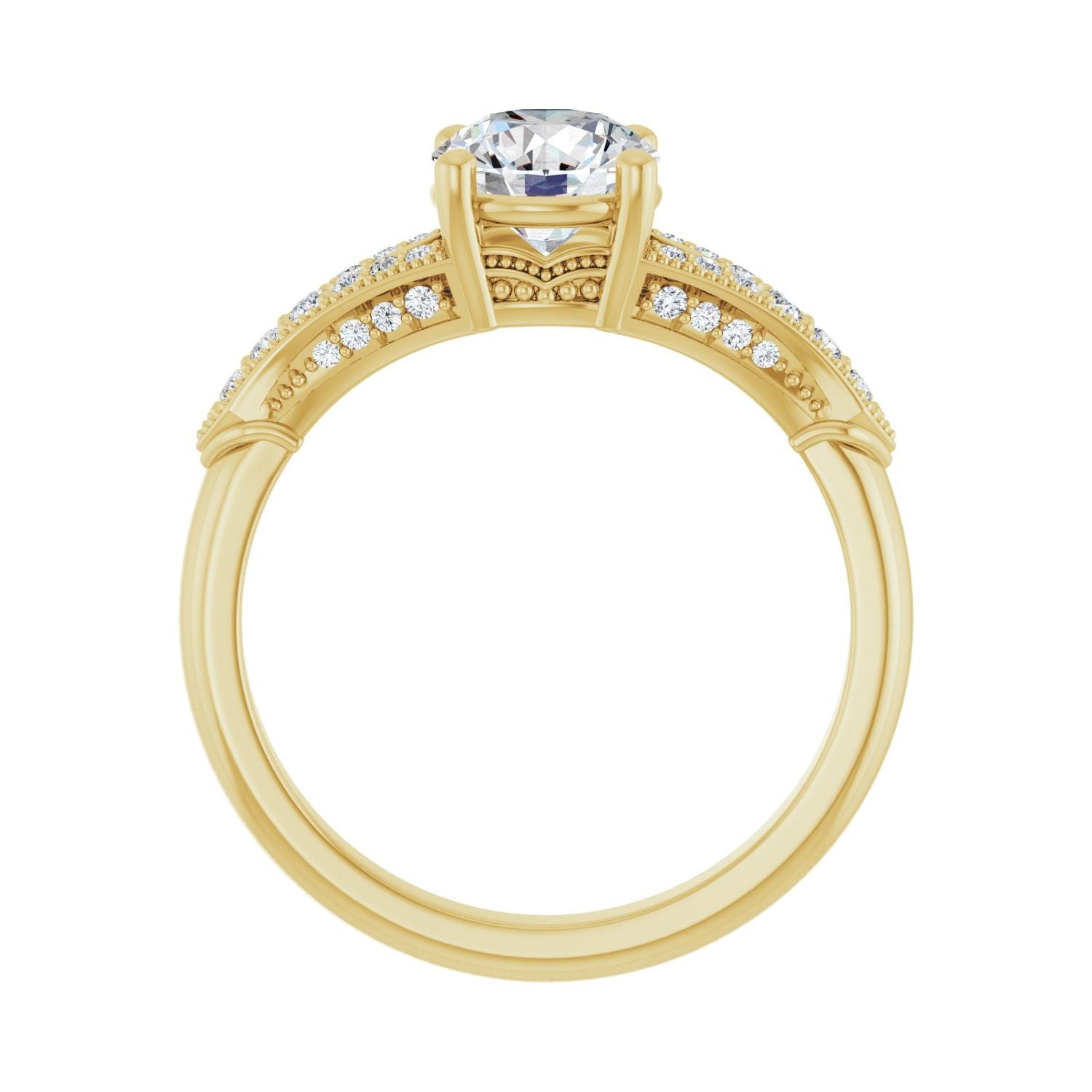 Abella — Round center, yellow gold