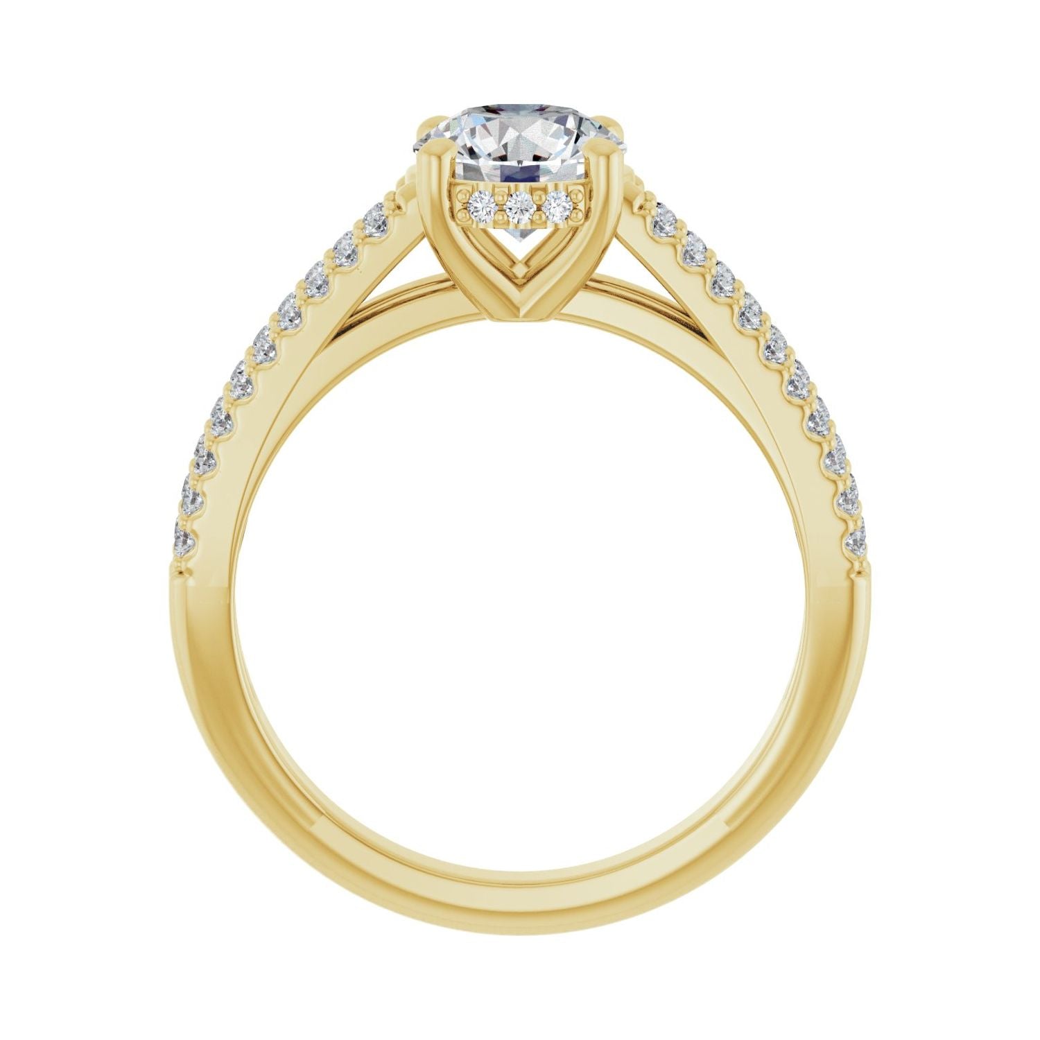 Adalia — Round center, yellow gold