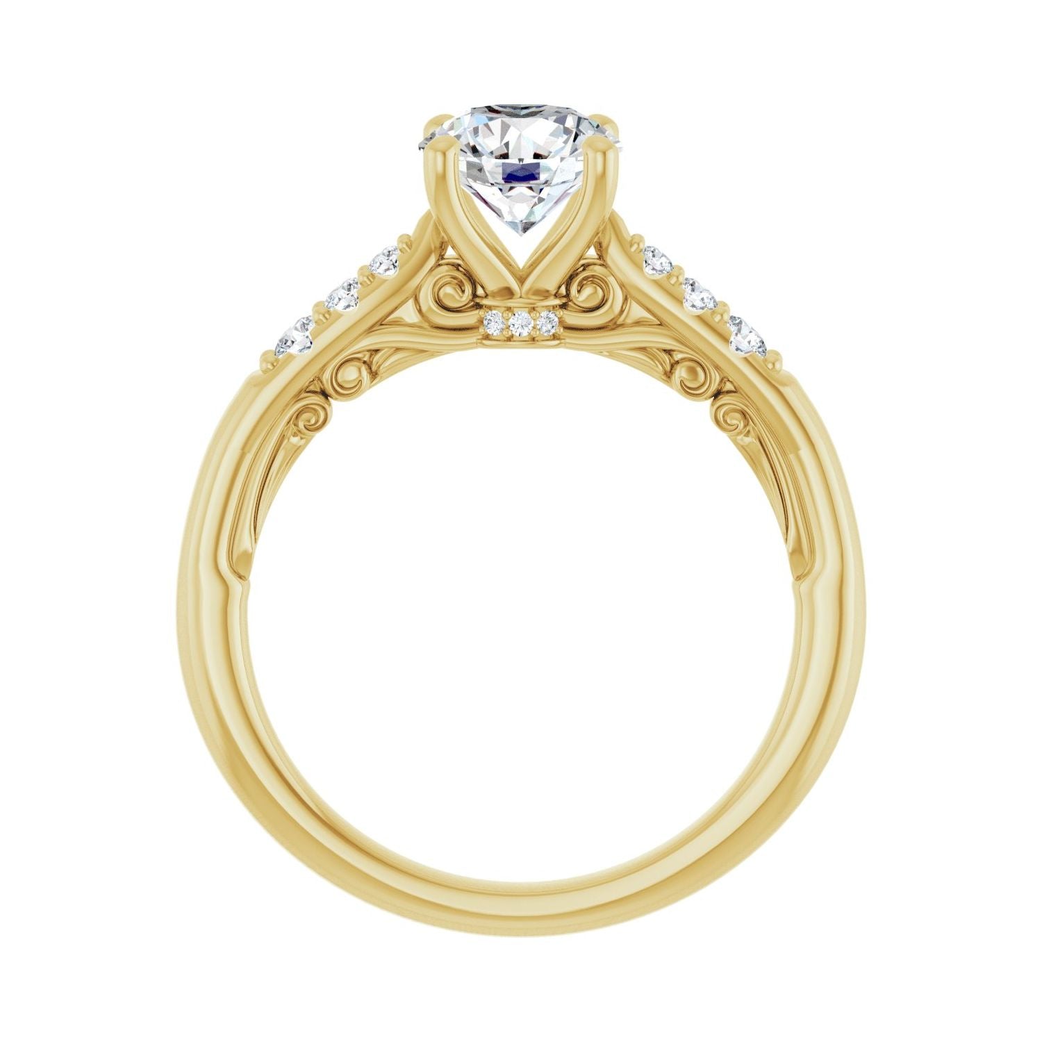 Adara — Round center, yellow gold