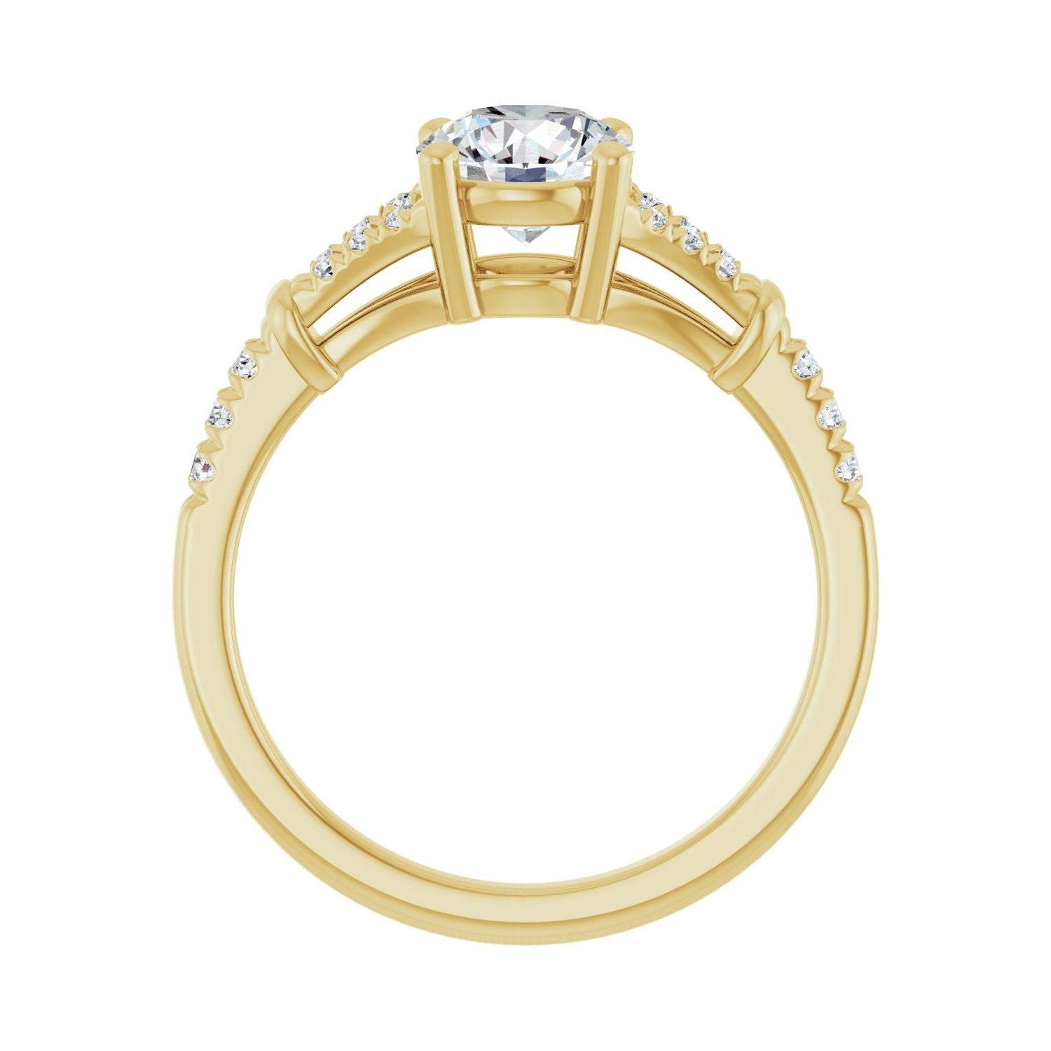 Adeola — Round center, yellow gold