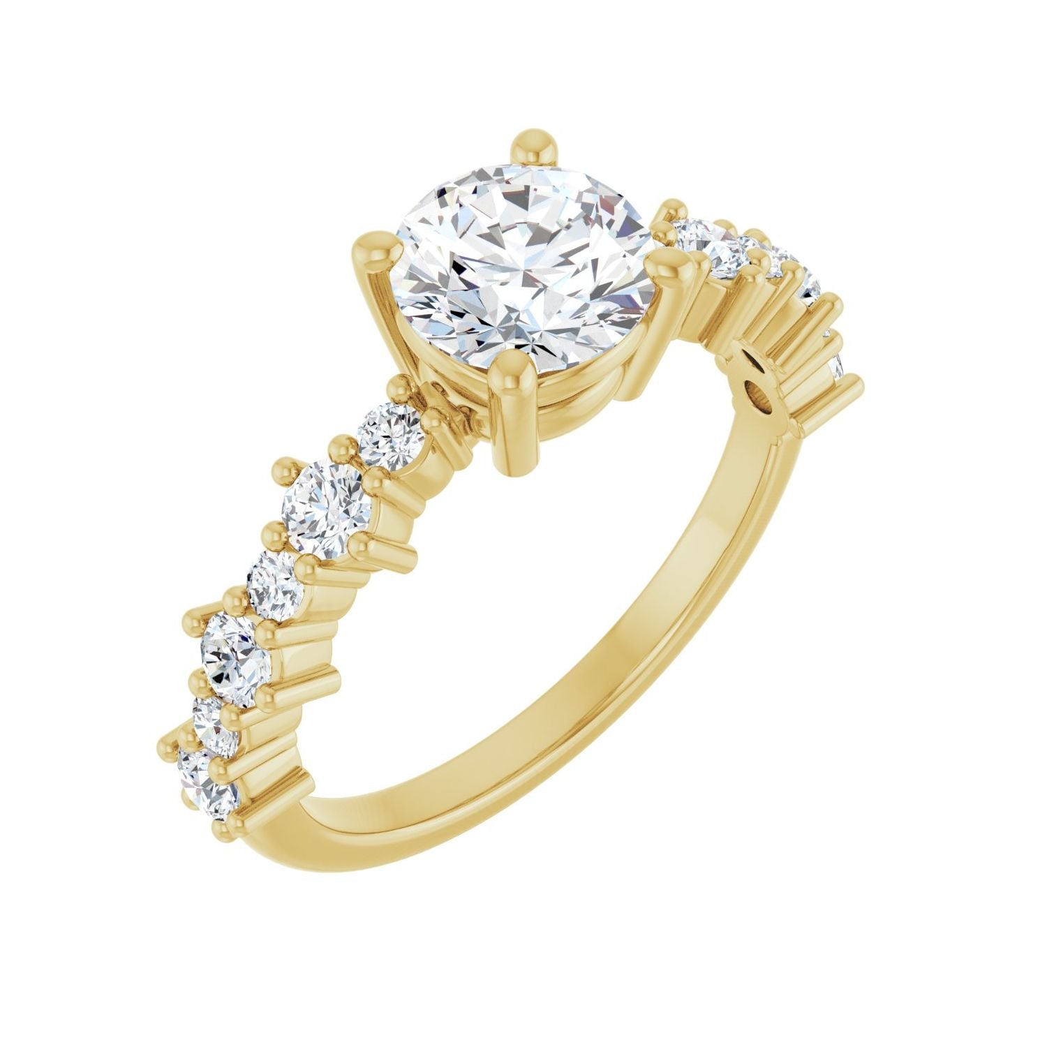 Adriana — Round center, yellow gold