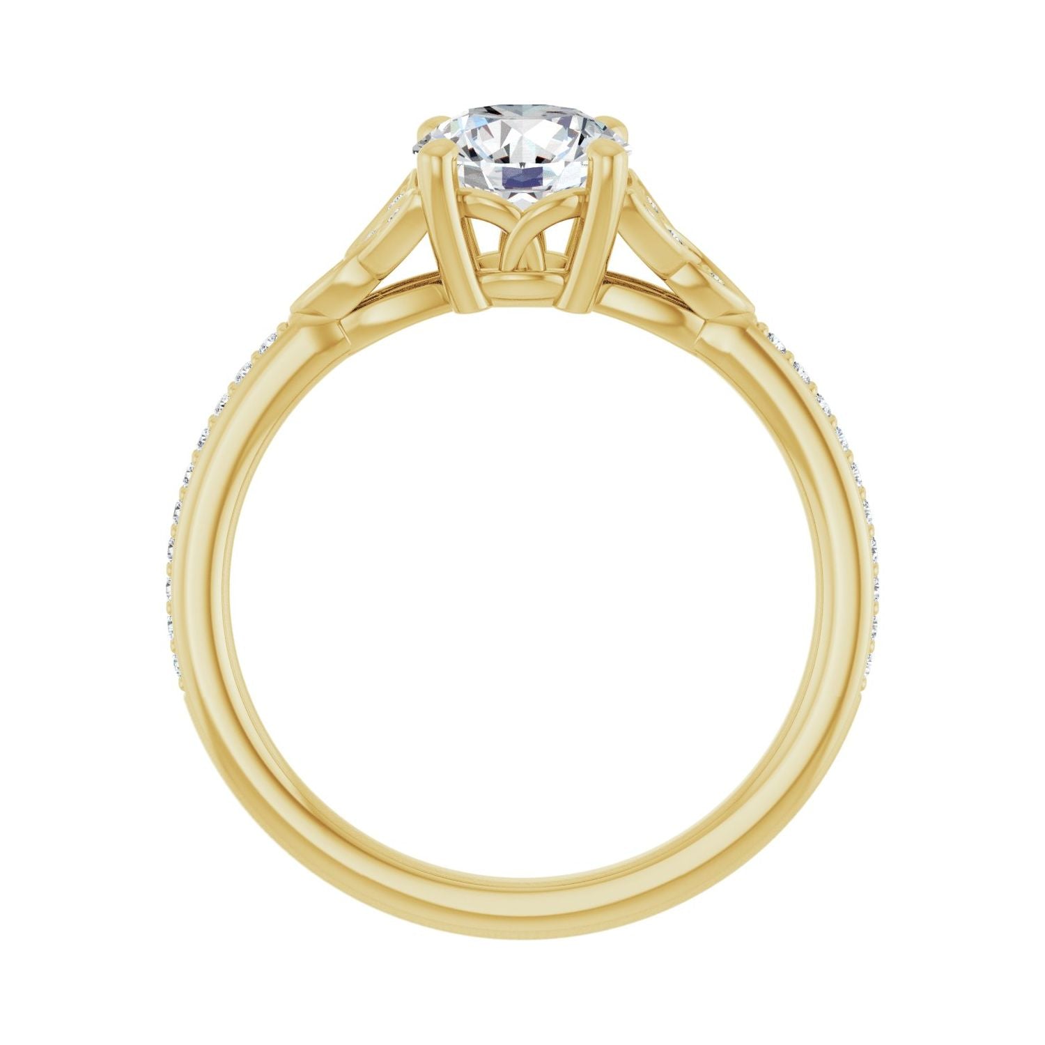 Alise — Round center, yellow gold