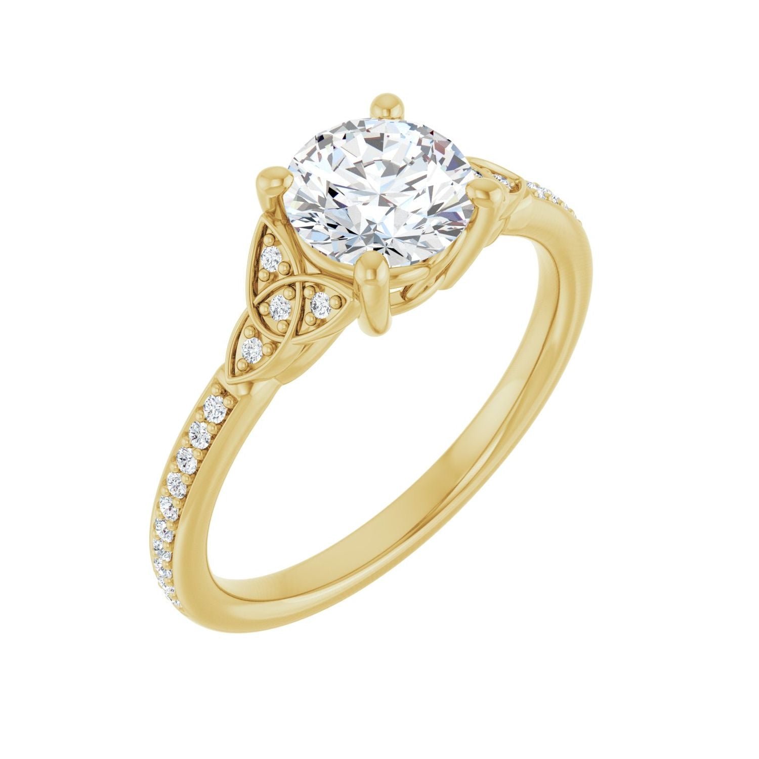 Alise — Round center, yellow gold