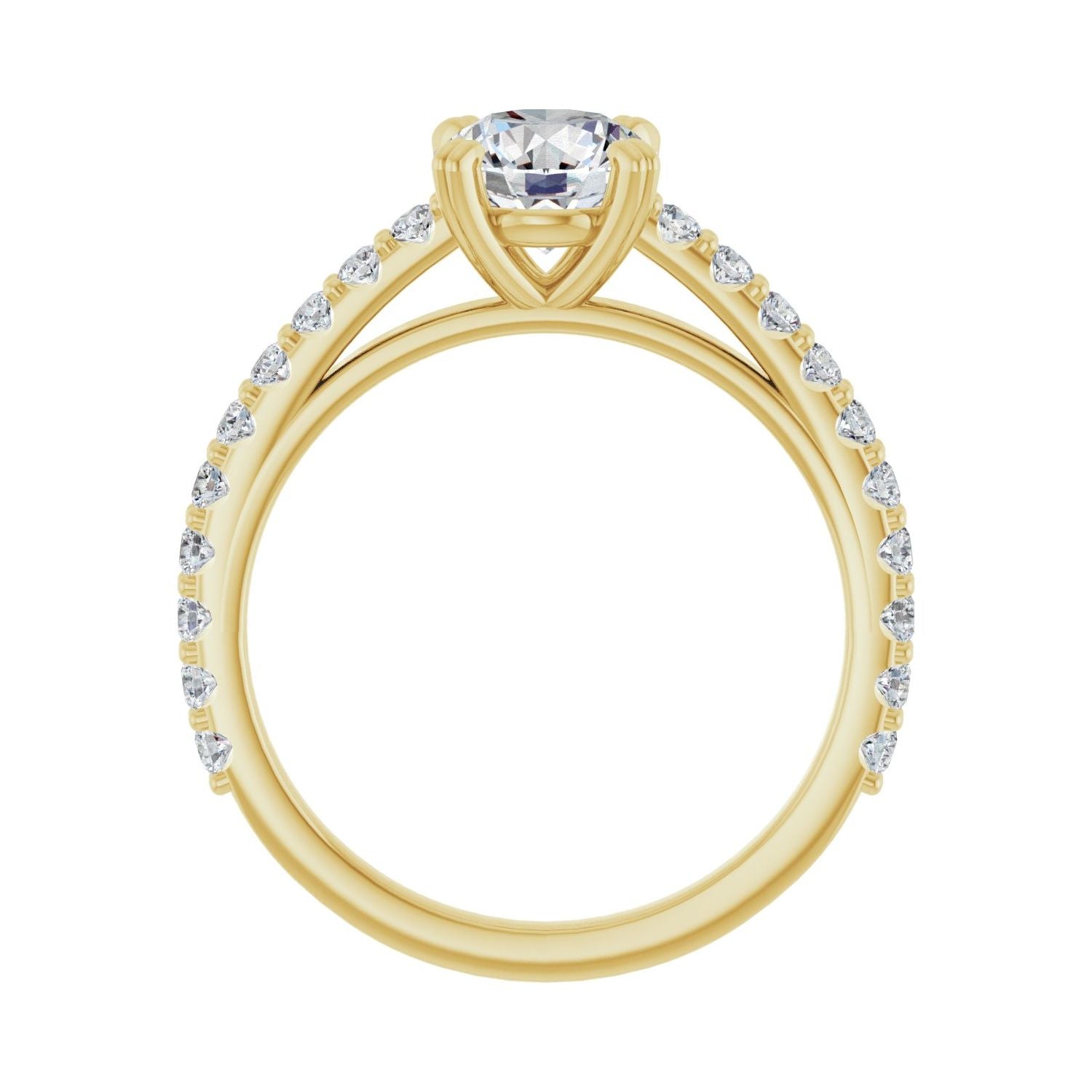 Almira — Round center, yellow gold