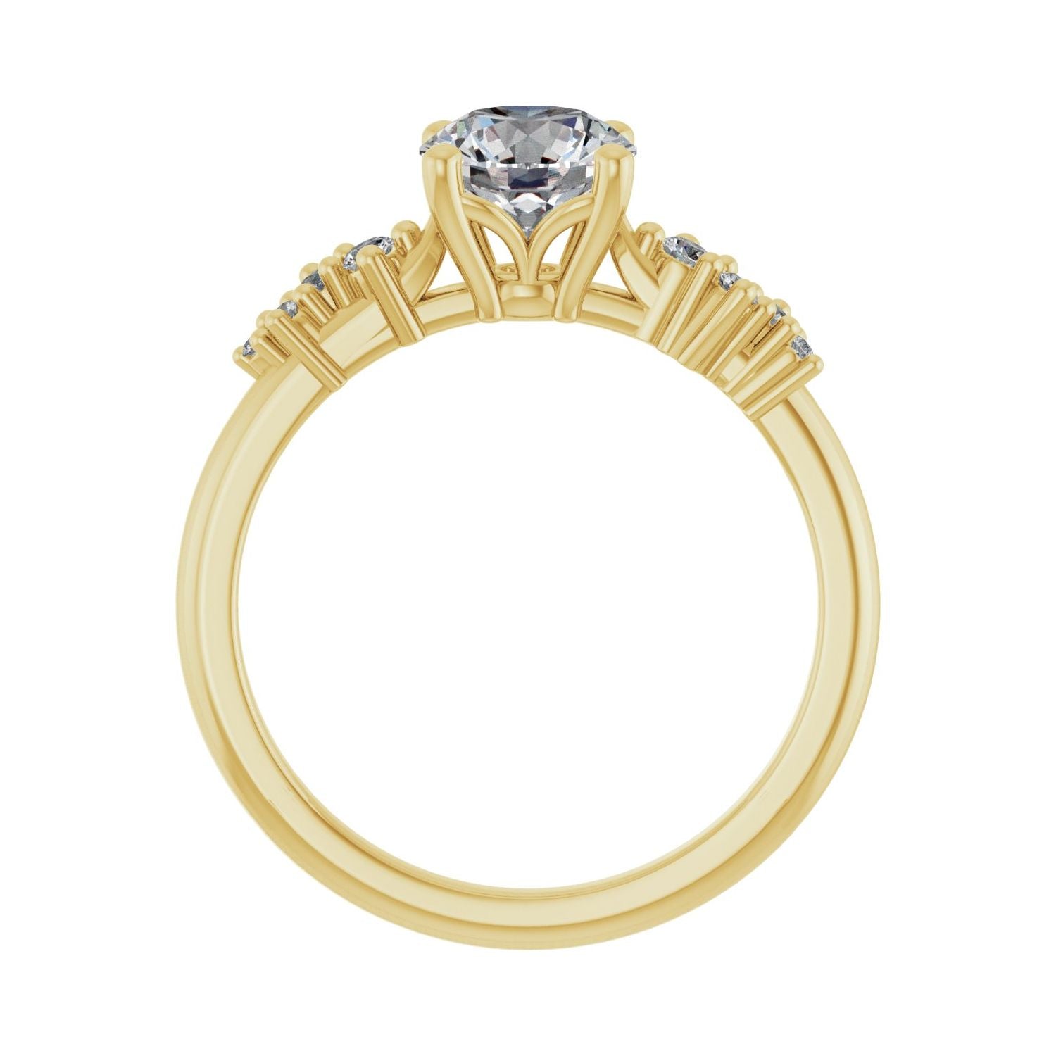 Amalie — Round center, yellow gold