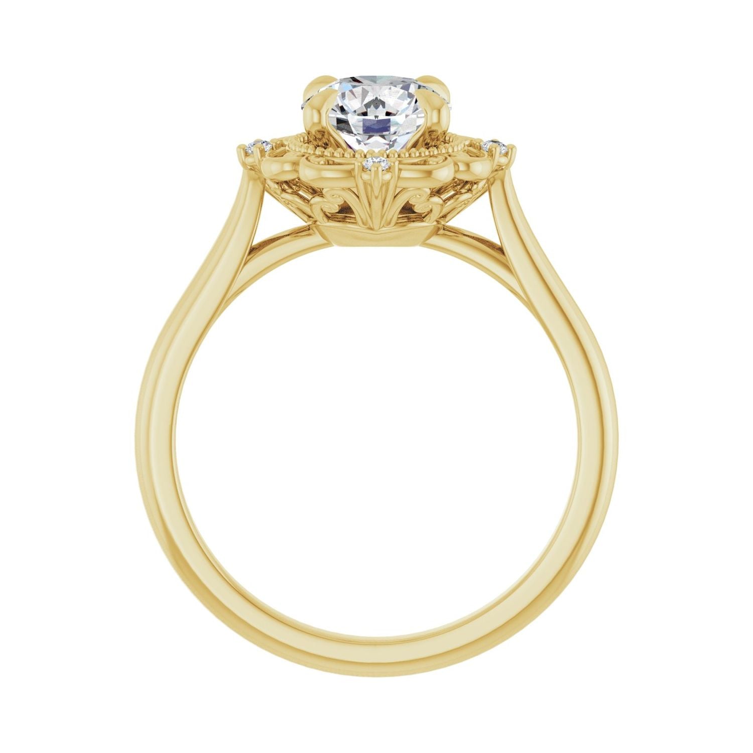 Amorette — Round center, yellow gold