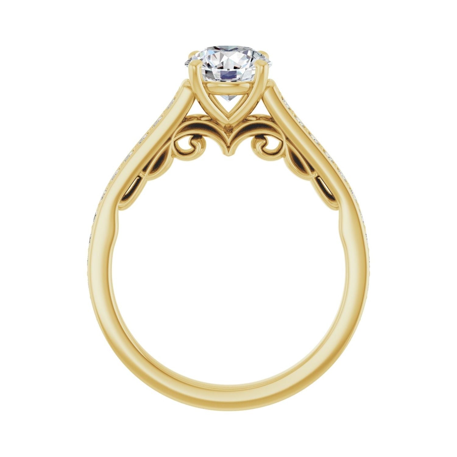 Annelise — Round center, yellow gold