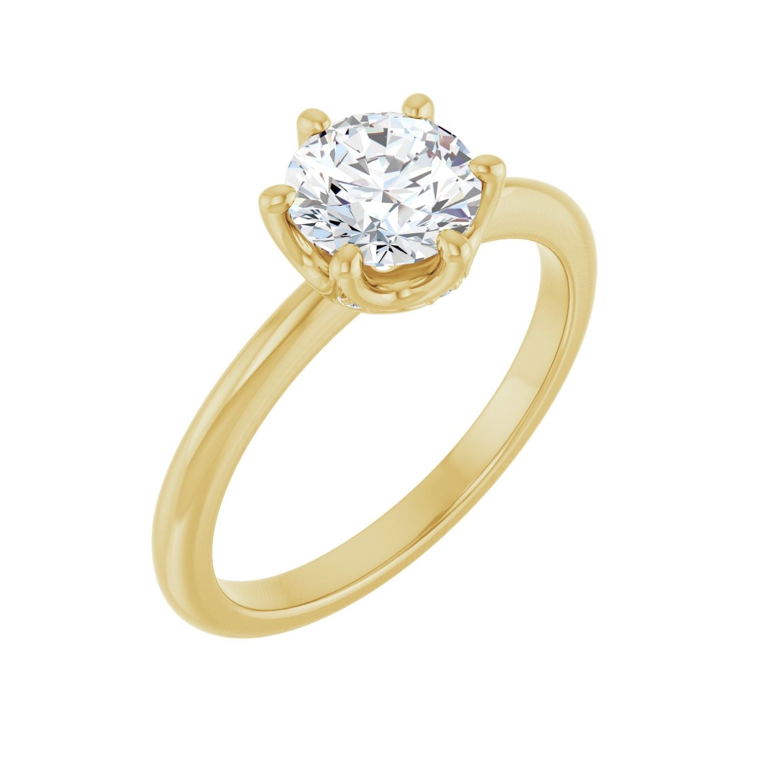 Aralyn — Round center, yellow gold
