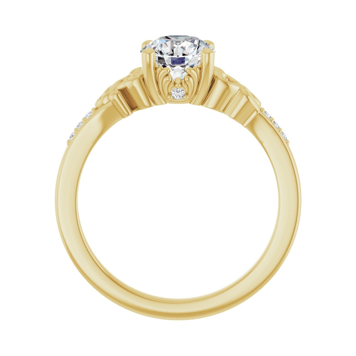 Ardelle — Round center, yellow gold