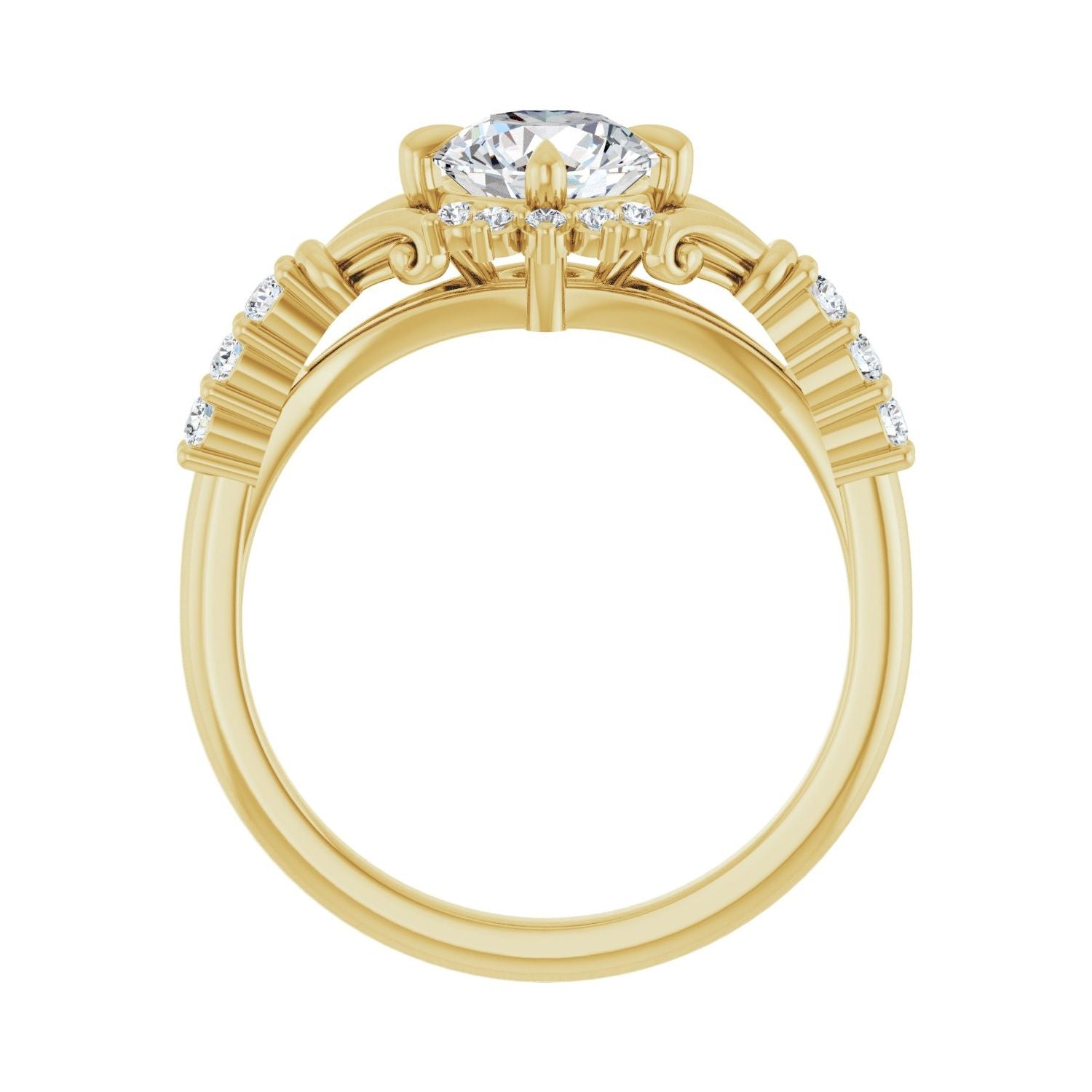 Ariela — Round center, yellow gold
