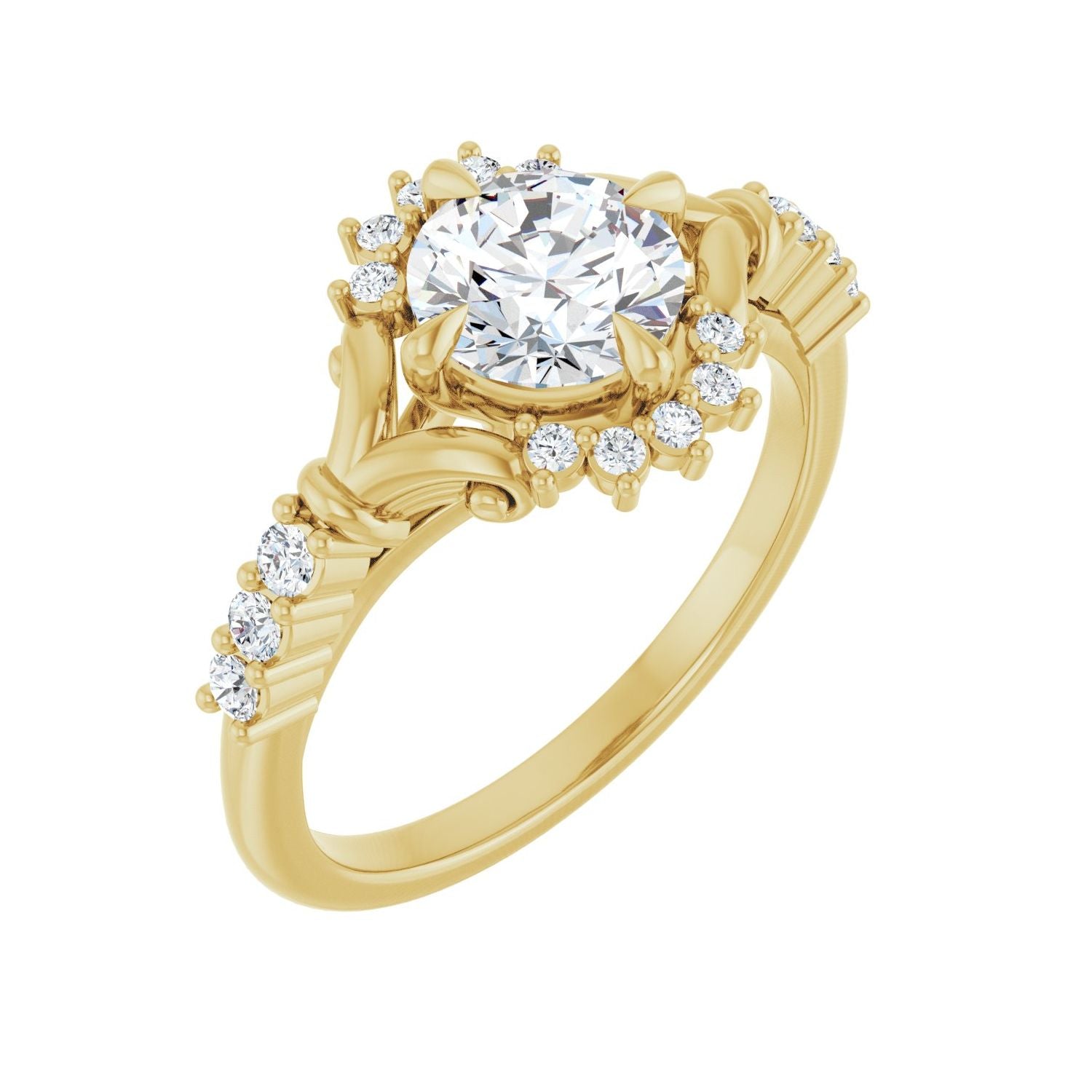 Ariela — Round center, yellow gold