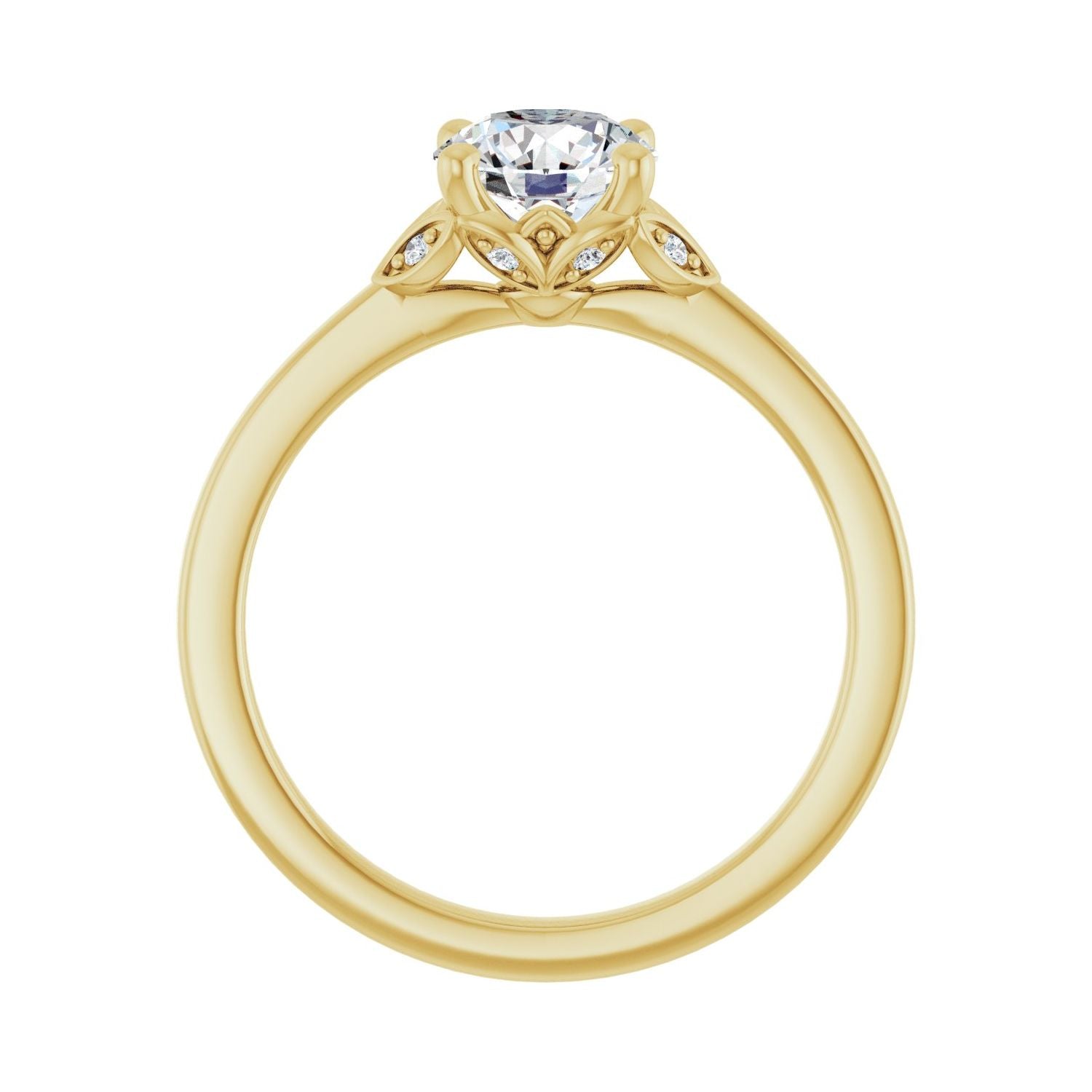Aubriella — Round center, yellow gold