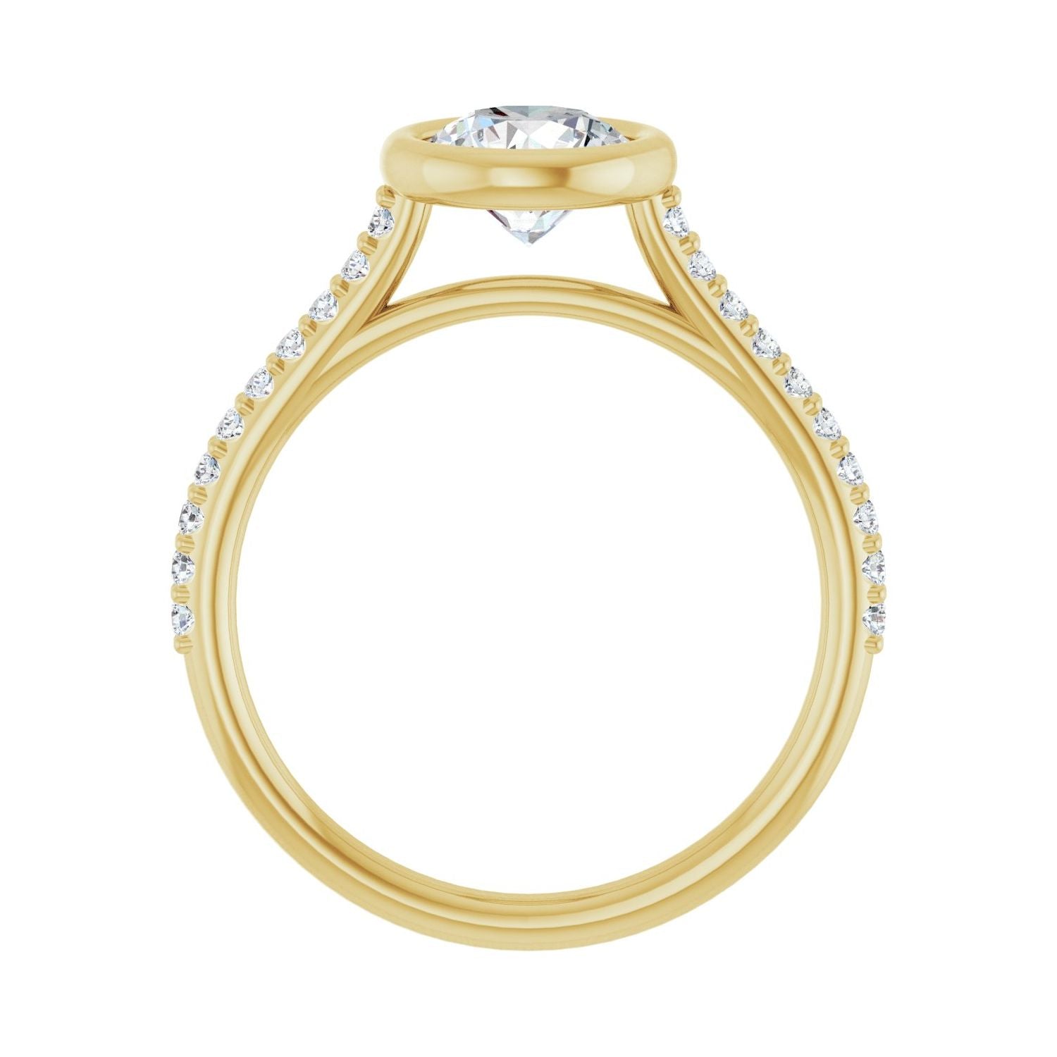 Aurelle — Round center, yellow gold