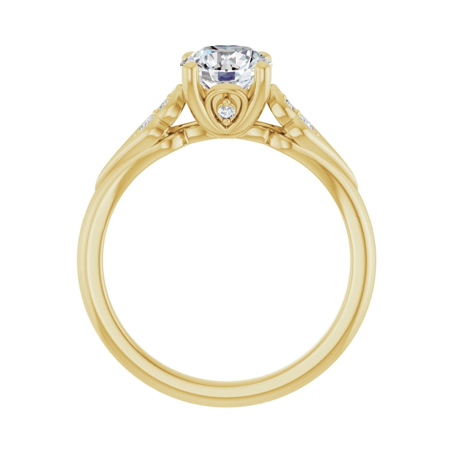 Ayla — Round center, yellow gold