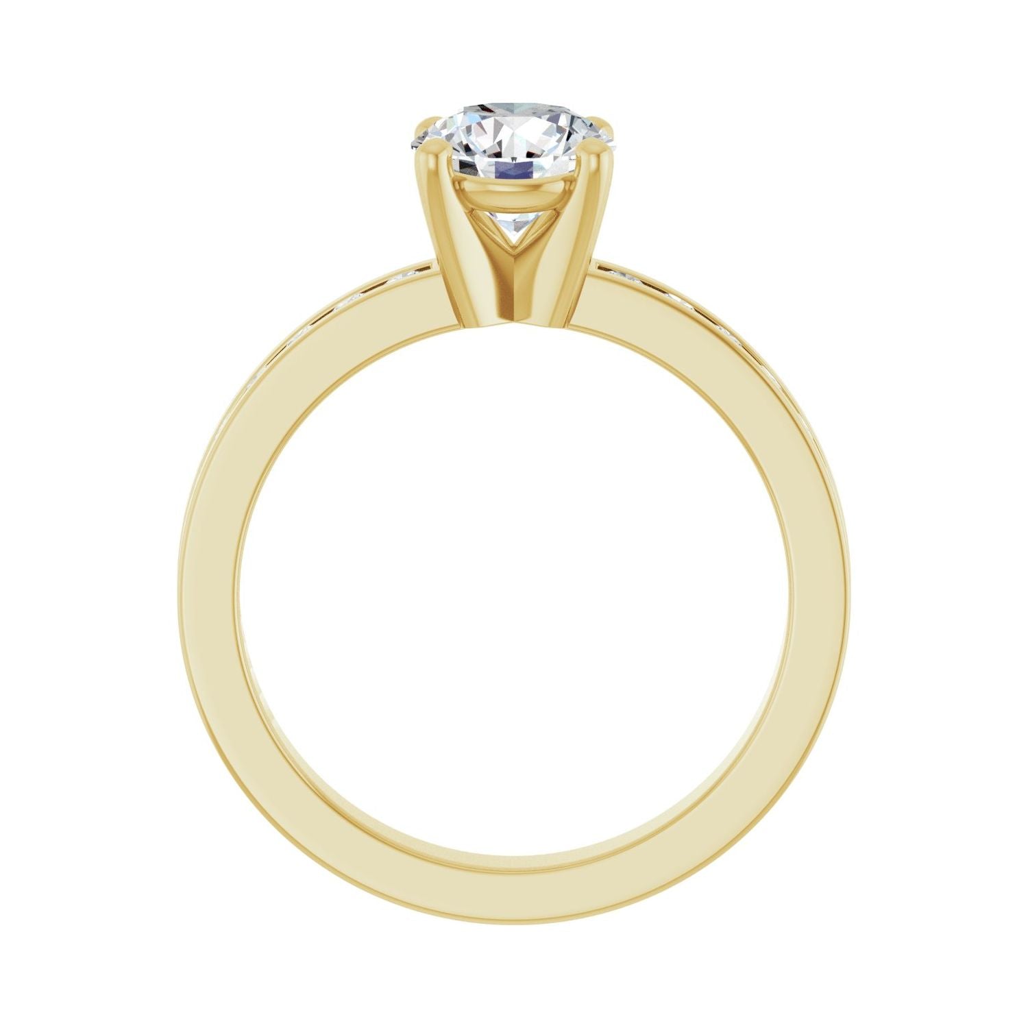 Azalia — Round center, yellow gold