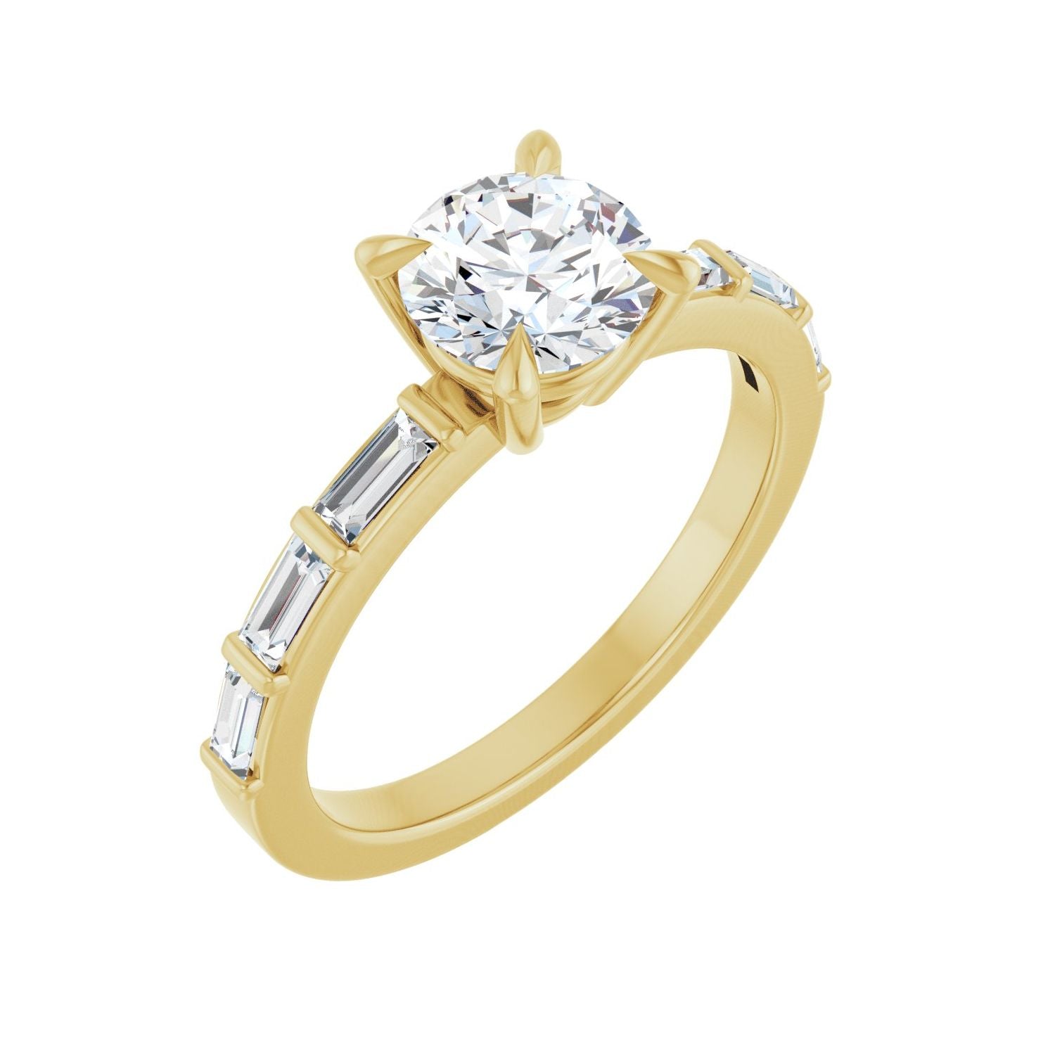 Benicia — Round center, yellow gold