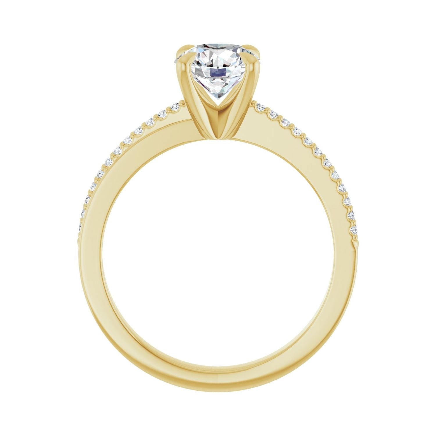 Berit — Round center, yellow gold