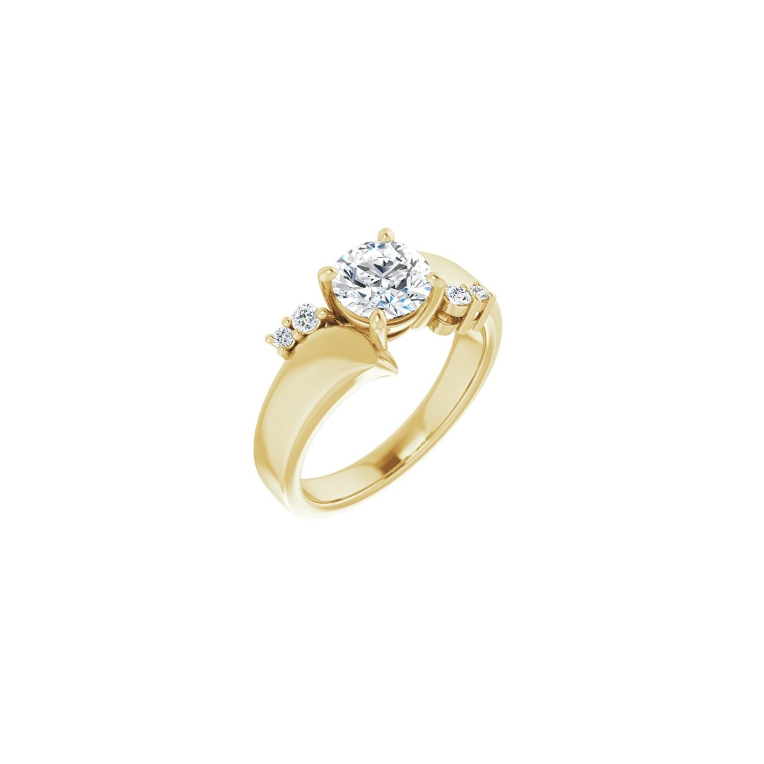 Briony — Round center, yellow gold