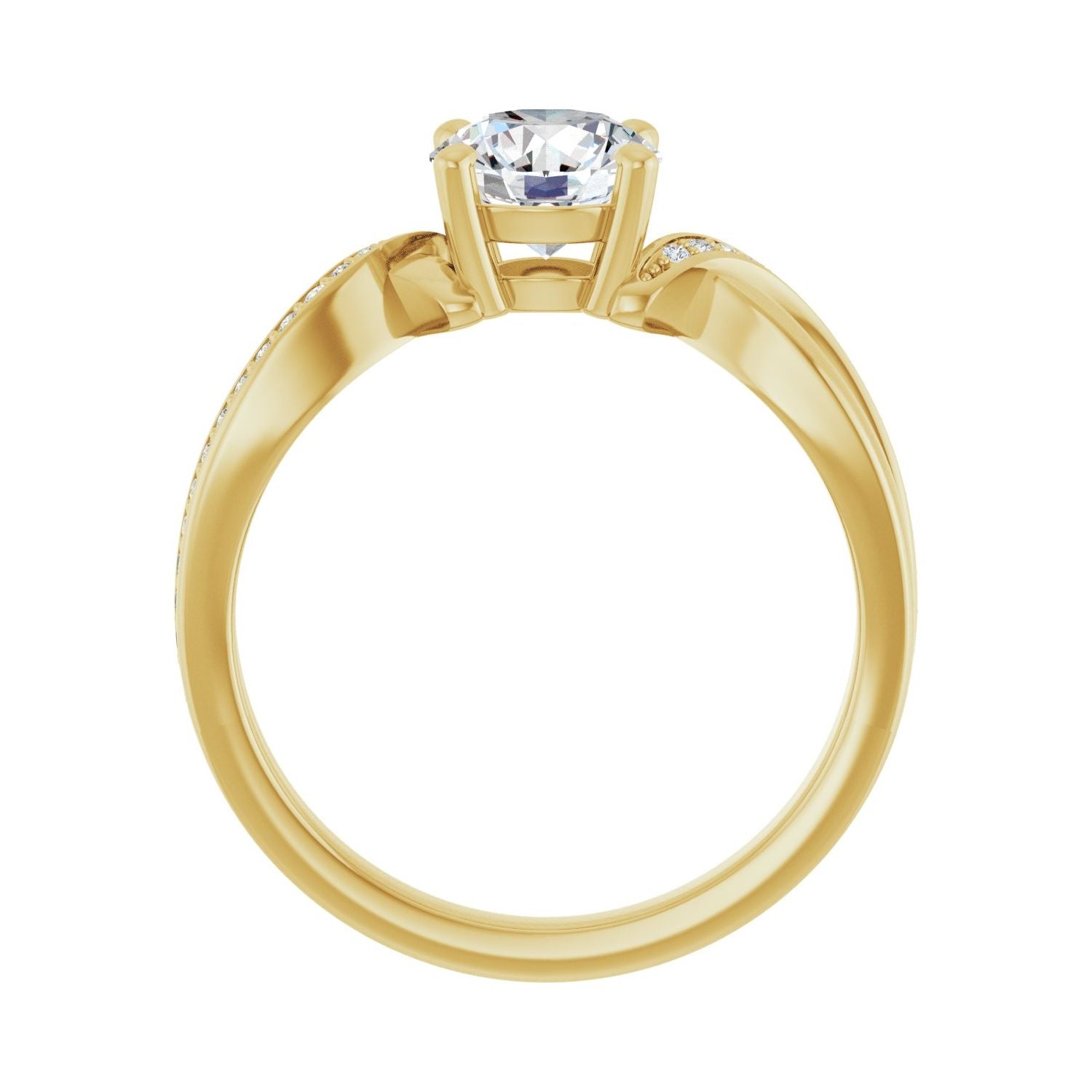 Caelia — Round center, yellow gold