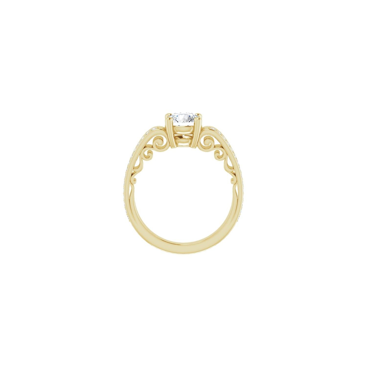 Celandine — Round center, yellow gold