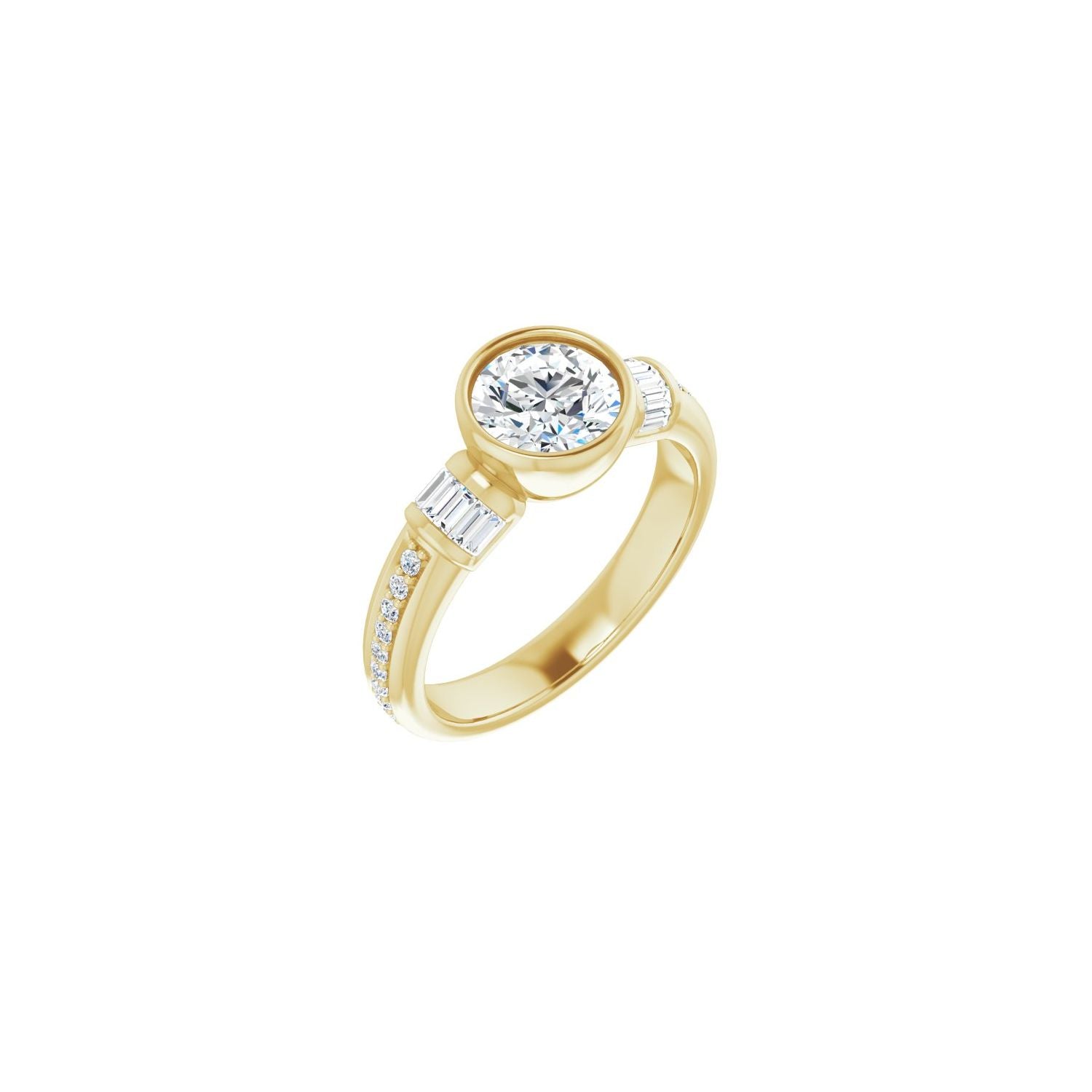 Celesta — Round center, yellow gold