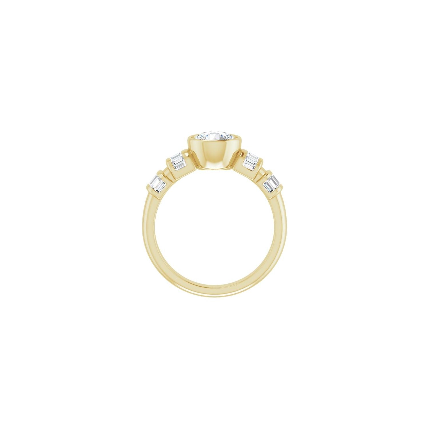 Cerise — Round center, yellow gold