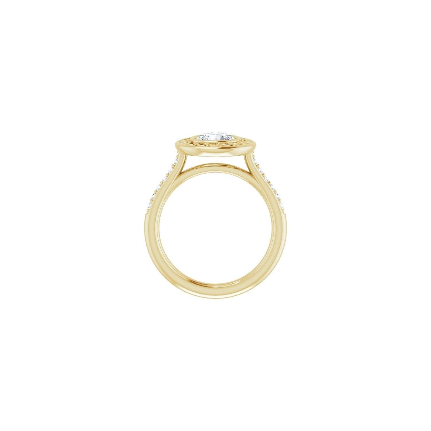 Charlize — Round center, yellow gold