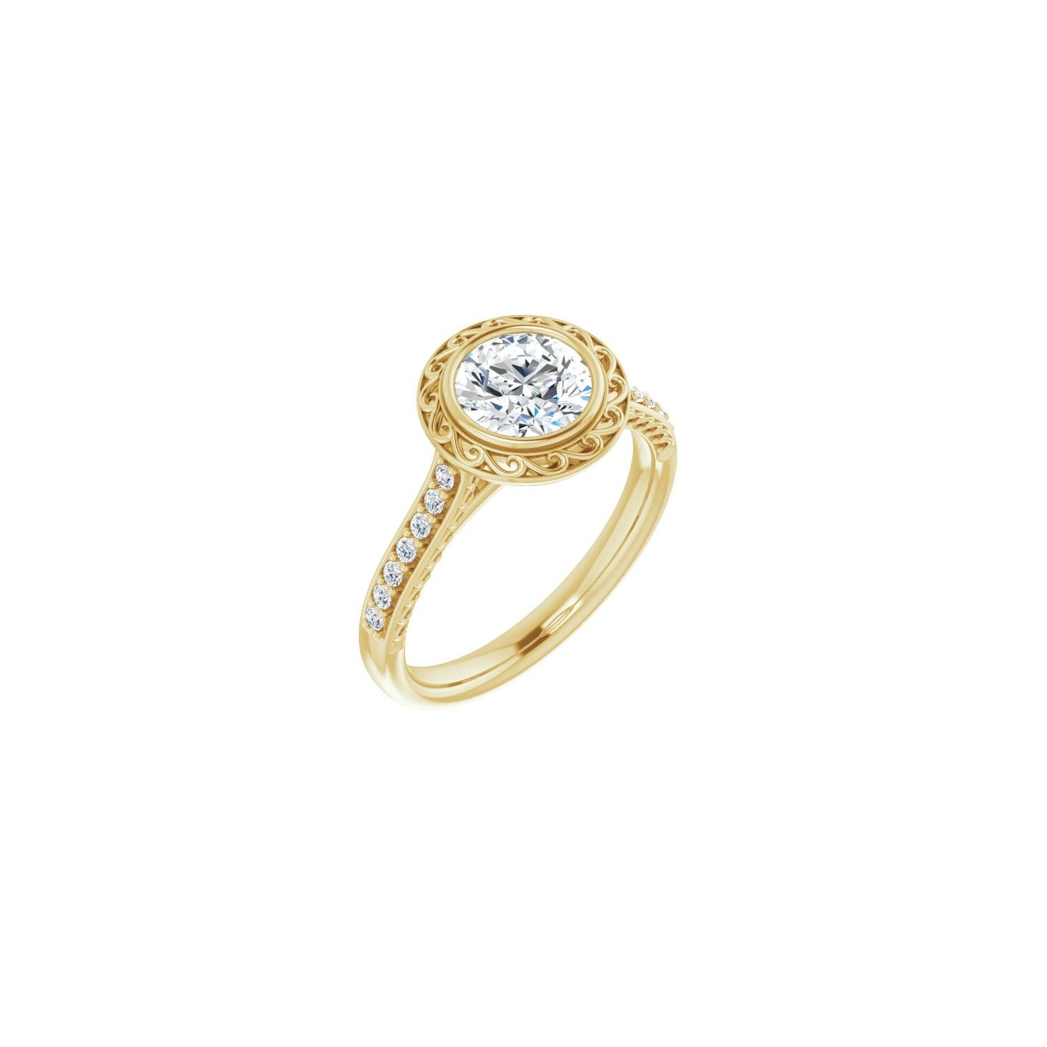 Cielle — Round center, yellow gold