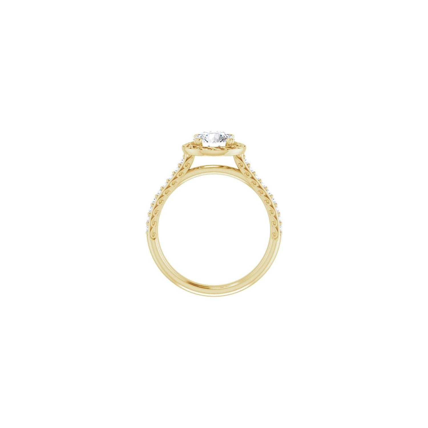 Cinnia — Round center, yellow gold