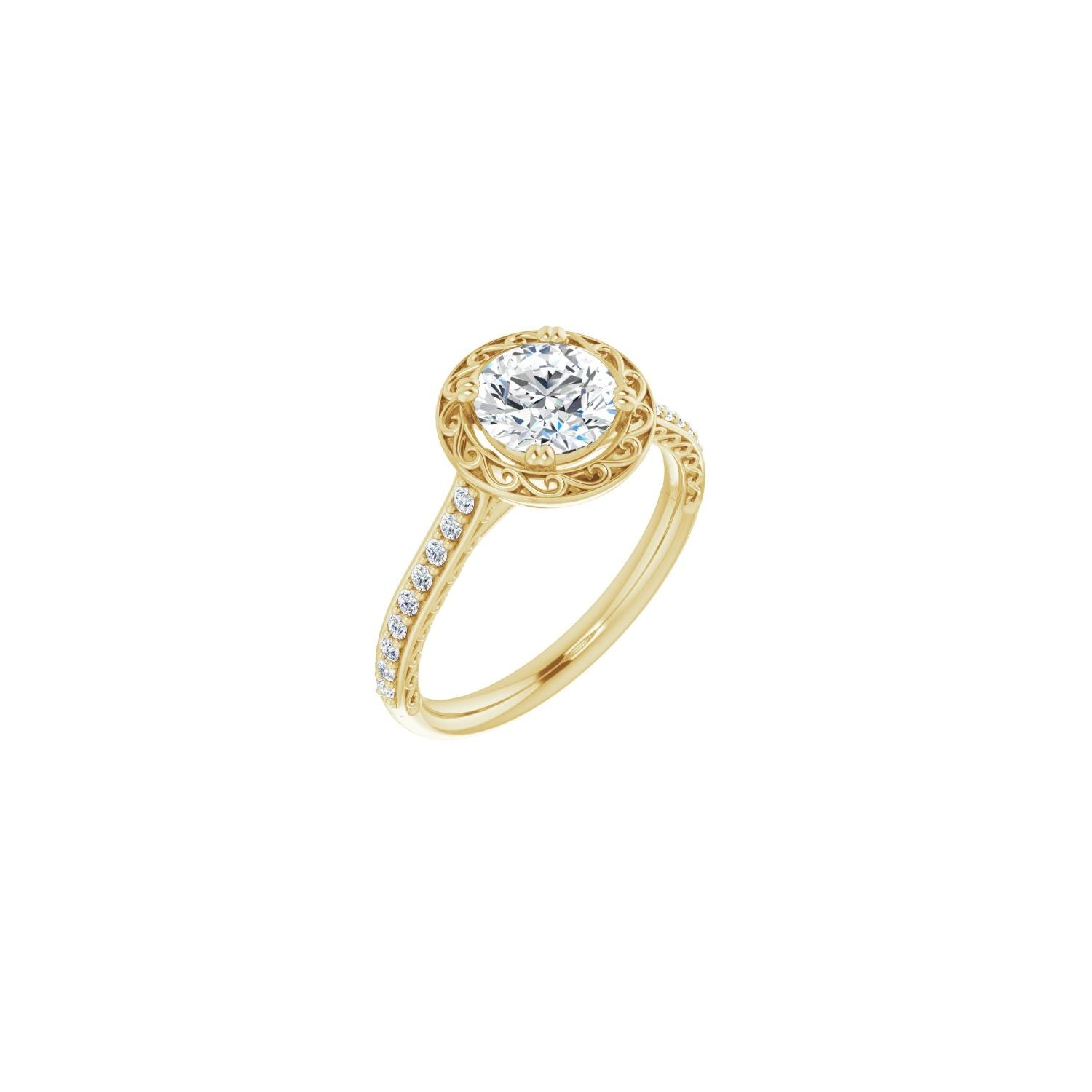 Cinnia — Round center, yellow gold