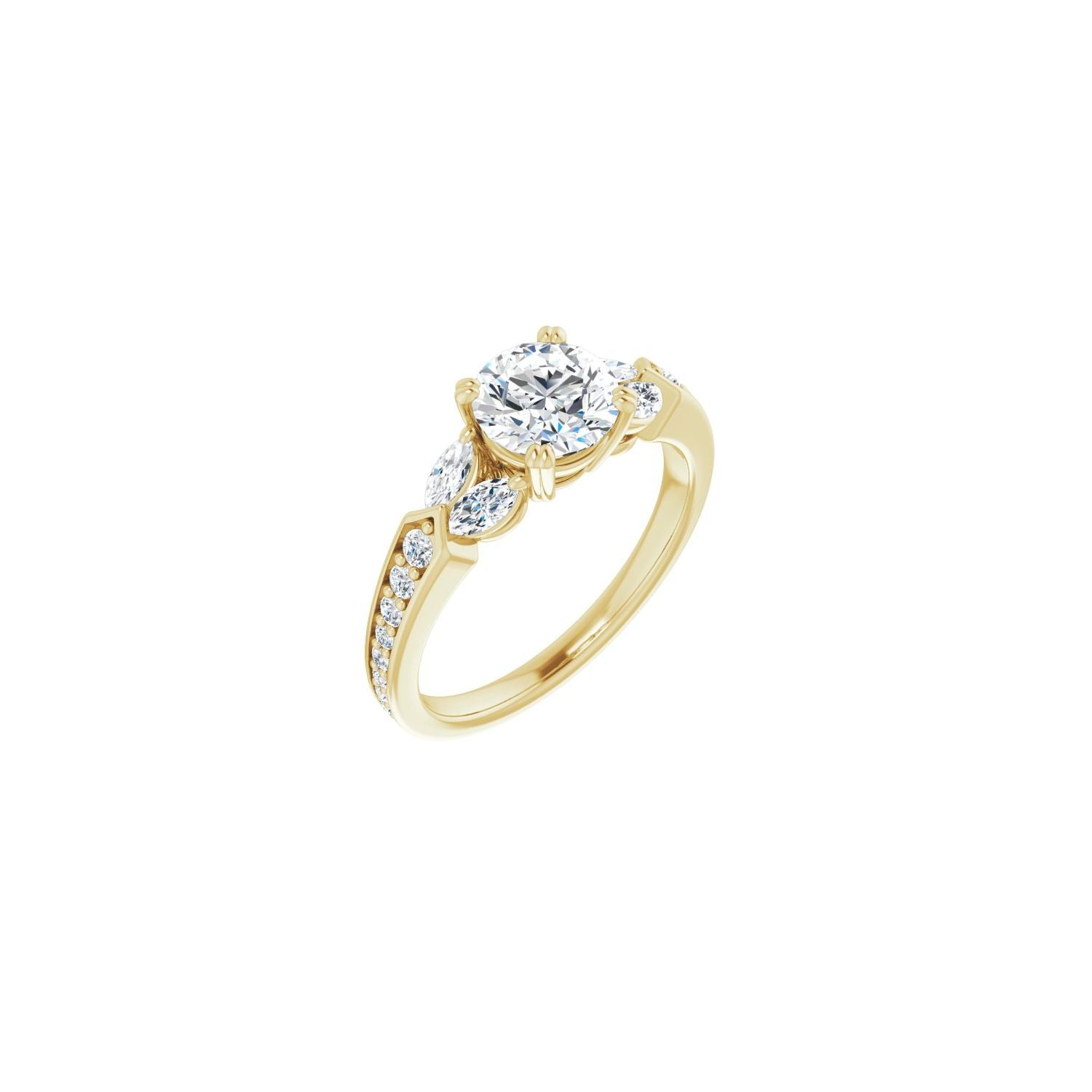 Damara — Round center, yellow gold