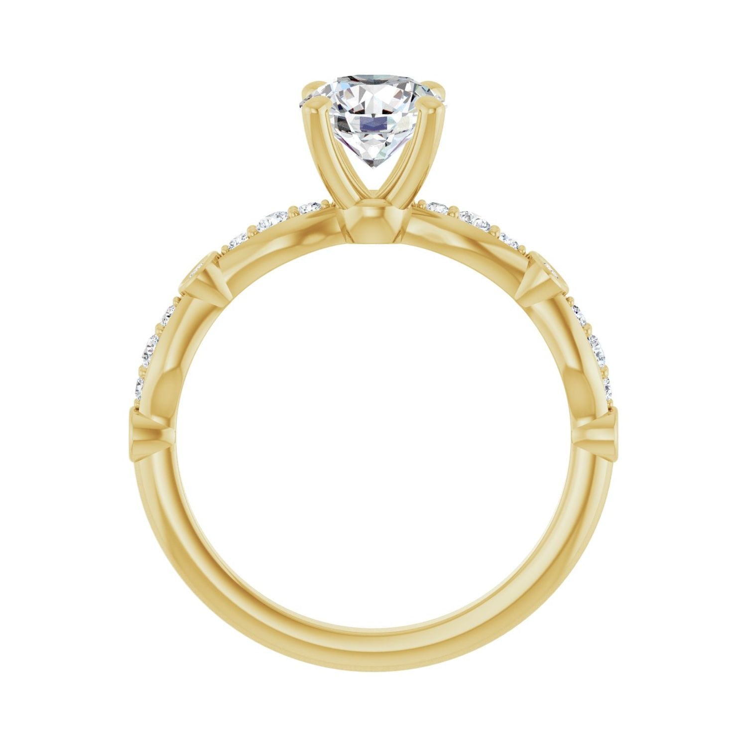 Daniella — Round center, yellow gold