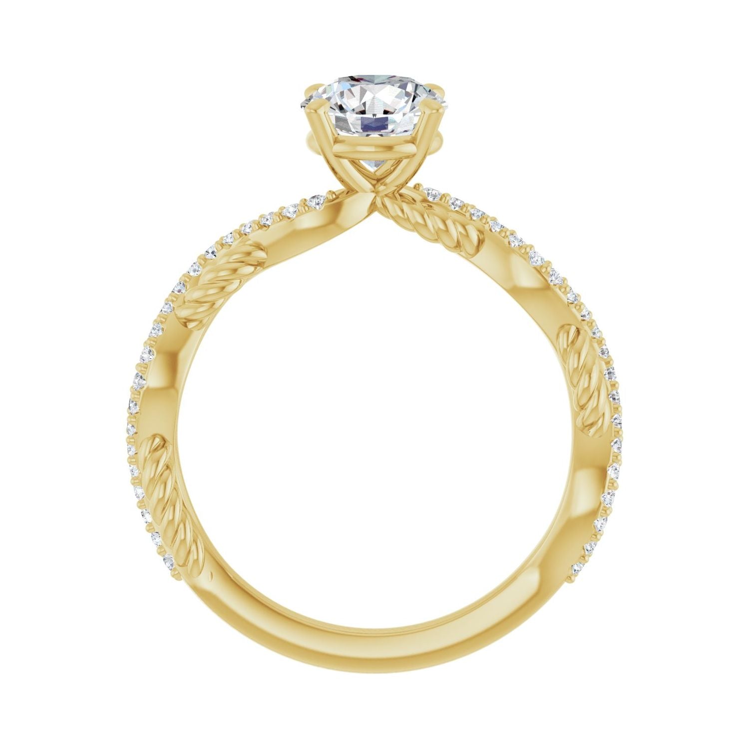 Dorinda — Round center, yellow gold